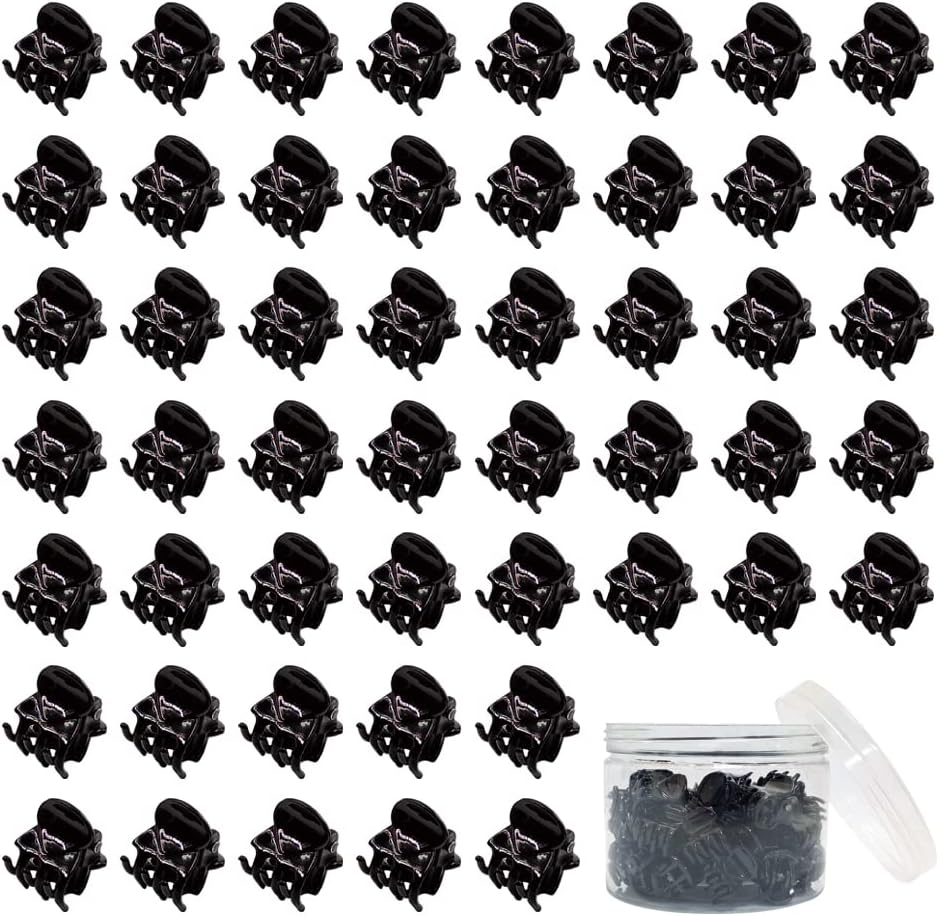 50 PCS Mini Hair Claw Clips， Bangs Strong Grip Multifunction Clamp Clips. (Transparent White)