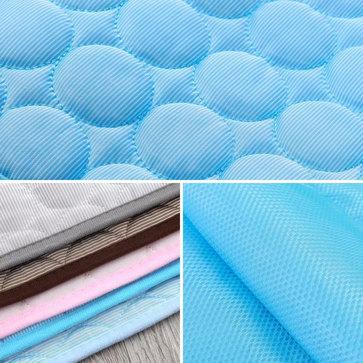 LEZUAN Cooling Mat Dogs, Self-Cooling Dog Mat, Cooling Blanket Cats, Non-Toxic Cooling Pad for Pets, Washable Dog Cold Mat for Indoor, Outdoor and Car (Blue, 55 X 70 Cm) image number 3