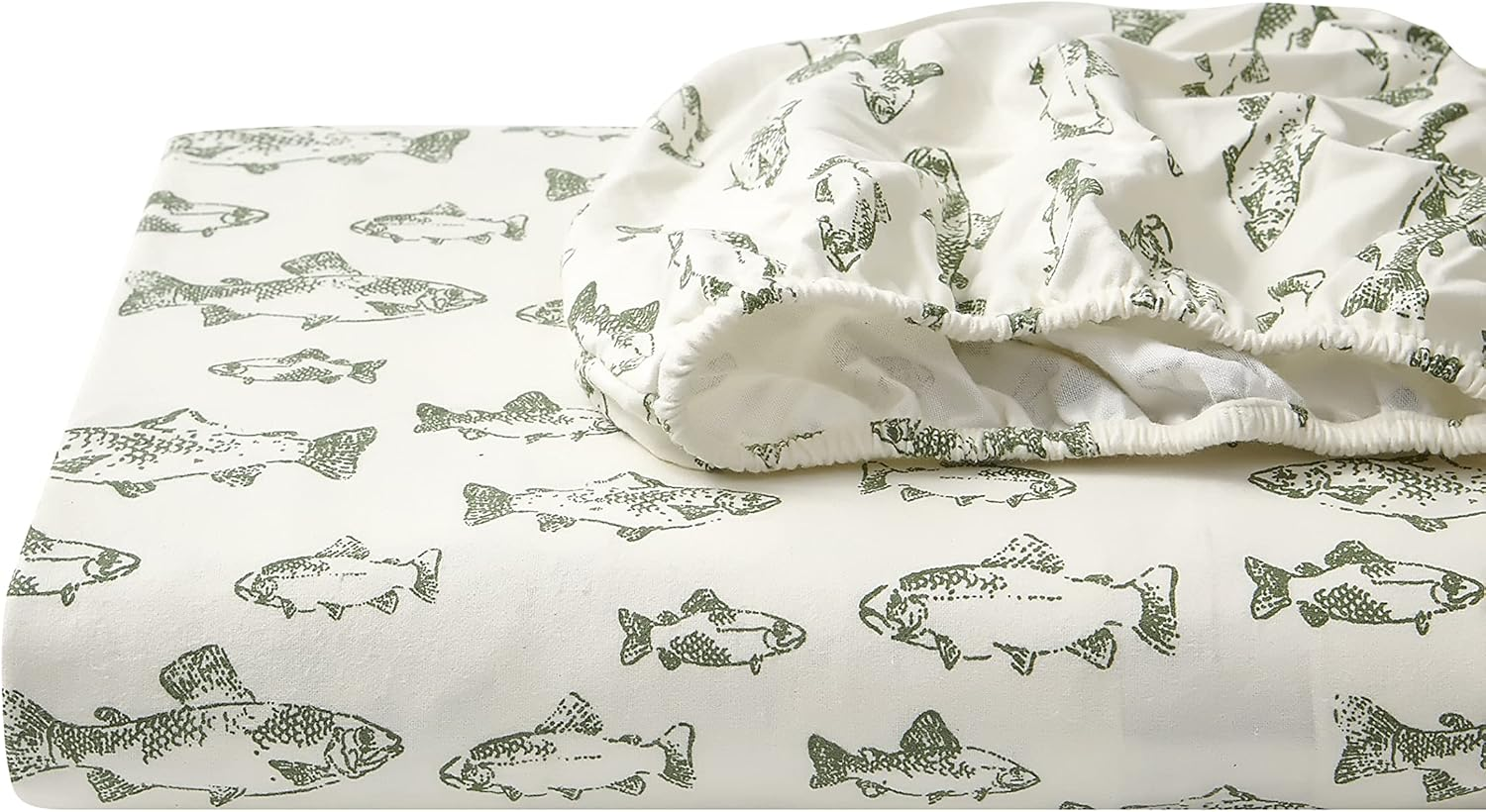 Eddie Bauer School of Fish Flannel Sheet Set, Full image number 4
