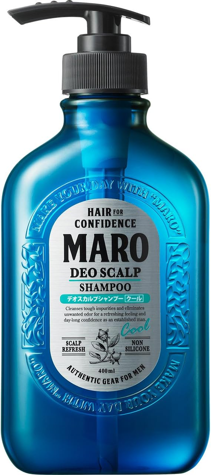 MARO Deo Scalp Shampoo, Cool Green Mint Scent, 13.5 Fl Oz (400 Ml), Medicated Non-Silicone, Foam