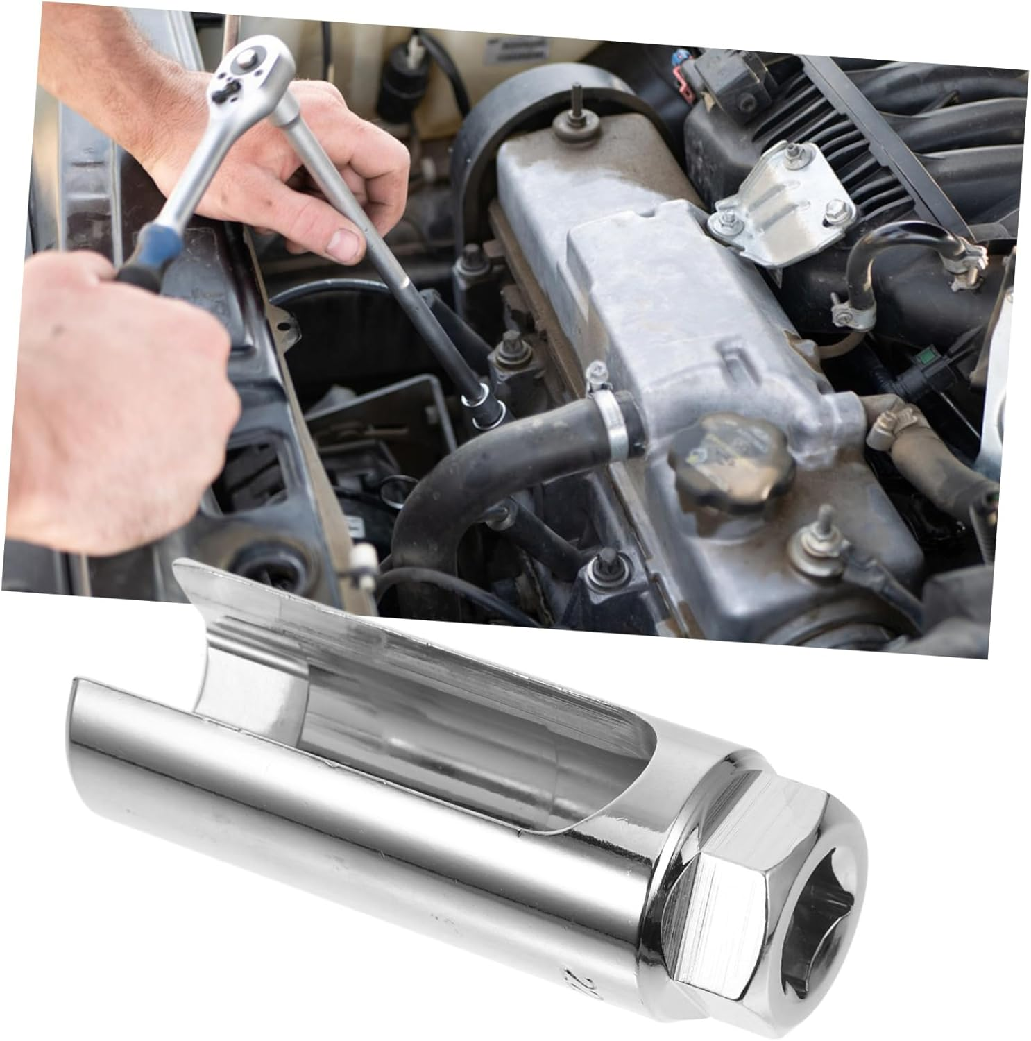 Hohopeti O2 Sensor Socket Removal Tool 1/2 Inch Large Opening 9Cm White Remover Socket Universal Automotive Repair Equipment Installation and Removal image number 5