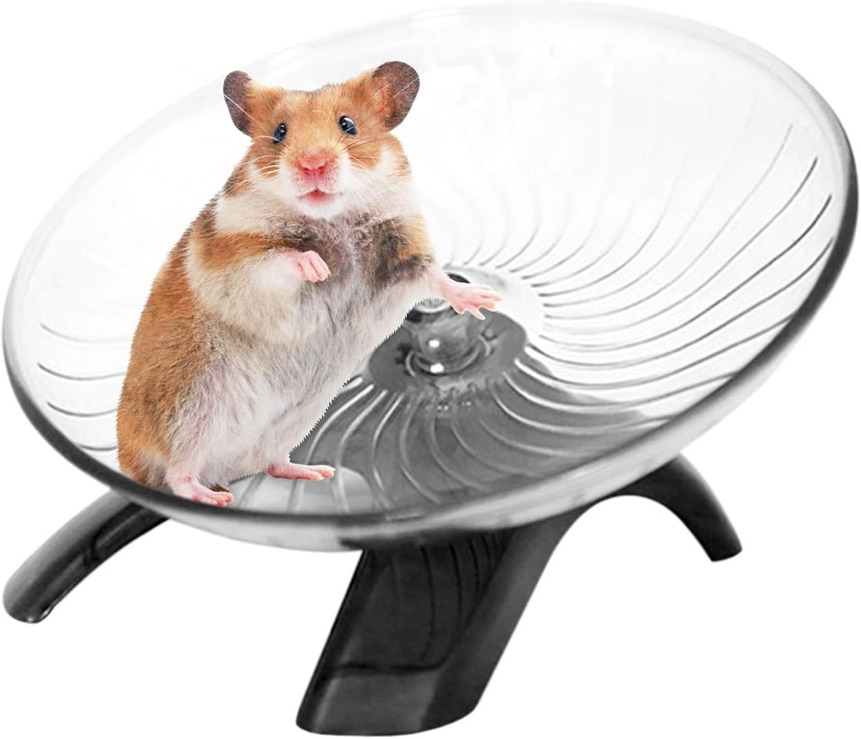 Hamster Wheel, Hermit Crab Climbing Toys Silent Running Exercise Wheel, Small Animal Exercise Wheels Hermit Crabs Wheel for Hamsters, Gerbils, Hermits Crabs Small Cage(Color:Grey 18Cm) image number 1