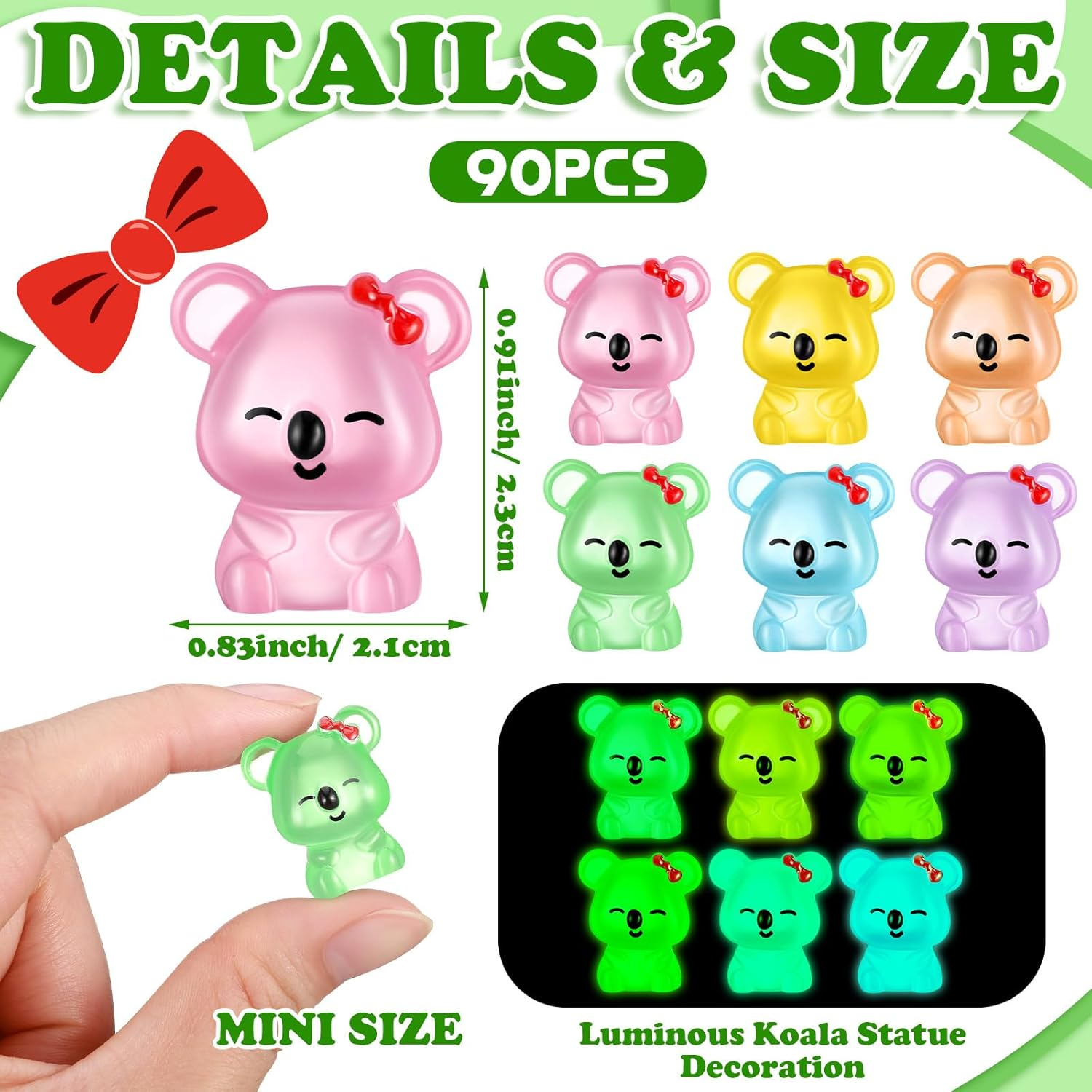 90 Pcs Resin Koala Miniatures Mini Animals Figures Cute Koala Figurine Fairy Decor Animal Ornament for Home Decoration Garden Landscape Accessories Craft Cake Decoration DIY image number 5