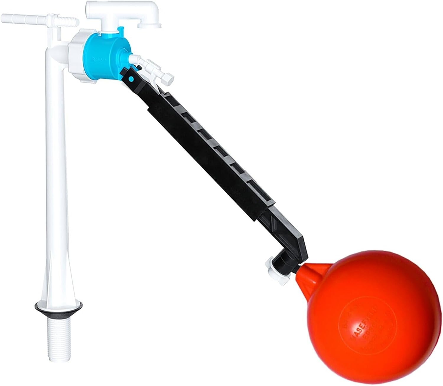 SPARES2GO 1/2" Bottom Entry Valve Straight Toilet Cistern Filling Inlet 4 1/2" Ball Float Kit image number 1