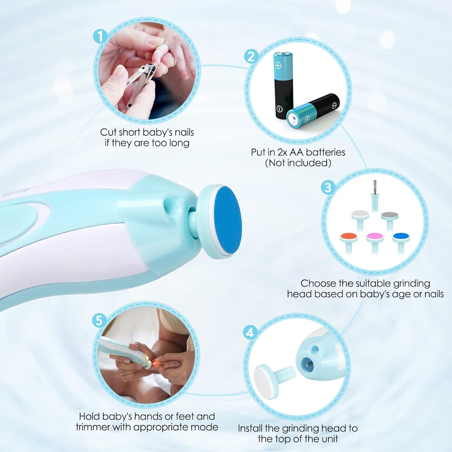 Baby Healthcare and Grooming Kit, Portable Baby Safety Care Set, Baby Essentials Kit for Newborn (Blue 26 in 1) image number 5