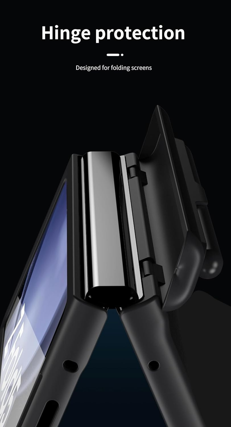 COQUE Samsung Galaxy Z Fold 6 Leather Case with Screen Protector, Stand Cover with Full Body Protection for Hinges - Stylus Slot - Blue - Green image number 2