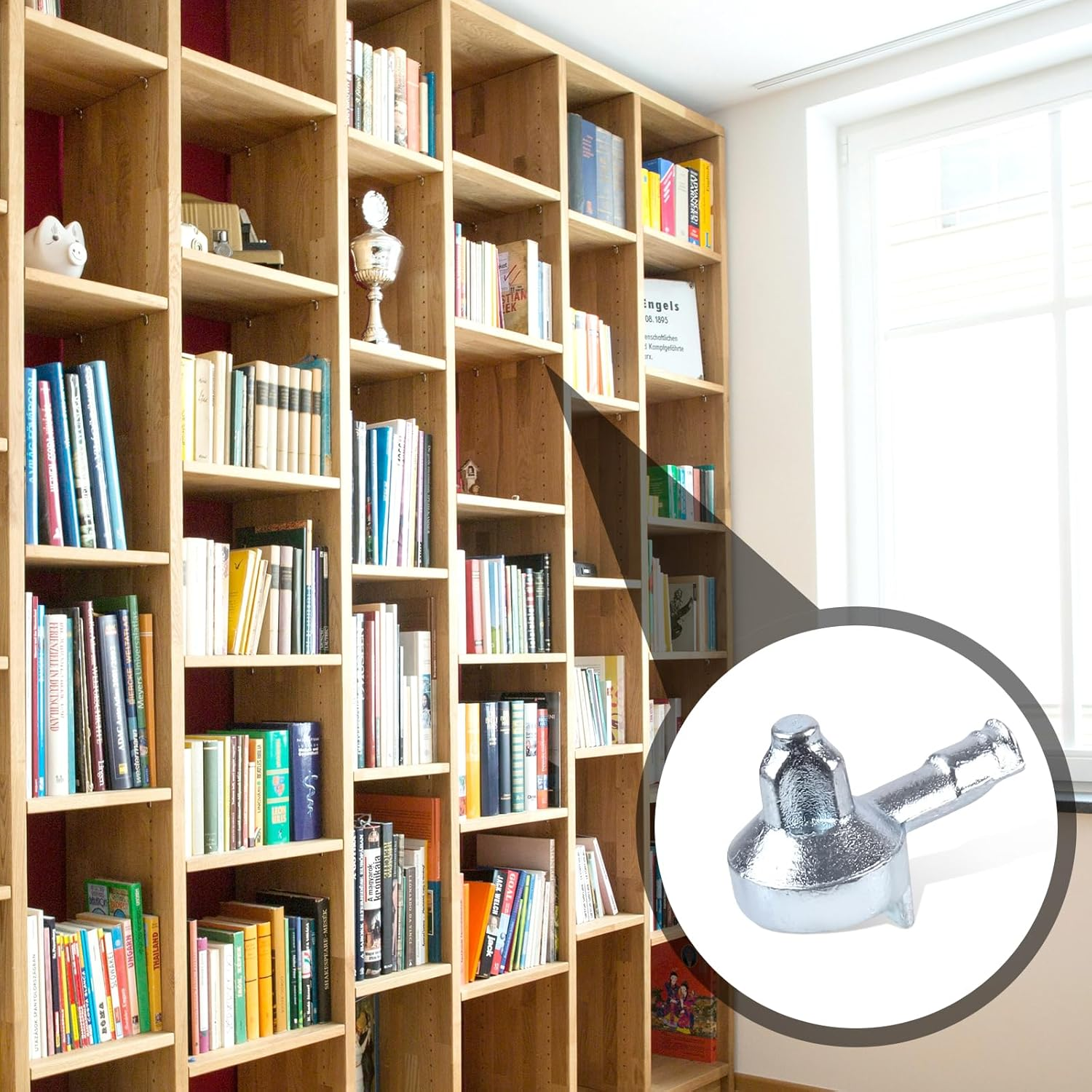 16 Pieces Shelf Support Pens, Zinc Alloy Cabinet Shelf Pens Bookshelf Pens for Shelves Shelf Support Pen Shelf Pen Compatible with IKEA Part 131372 Billy Bookshelf (Silver) image number 5