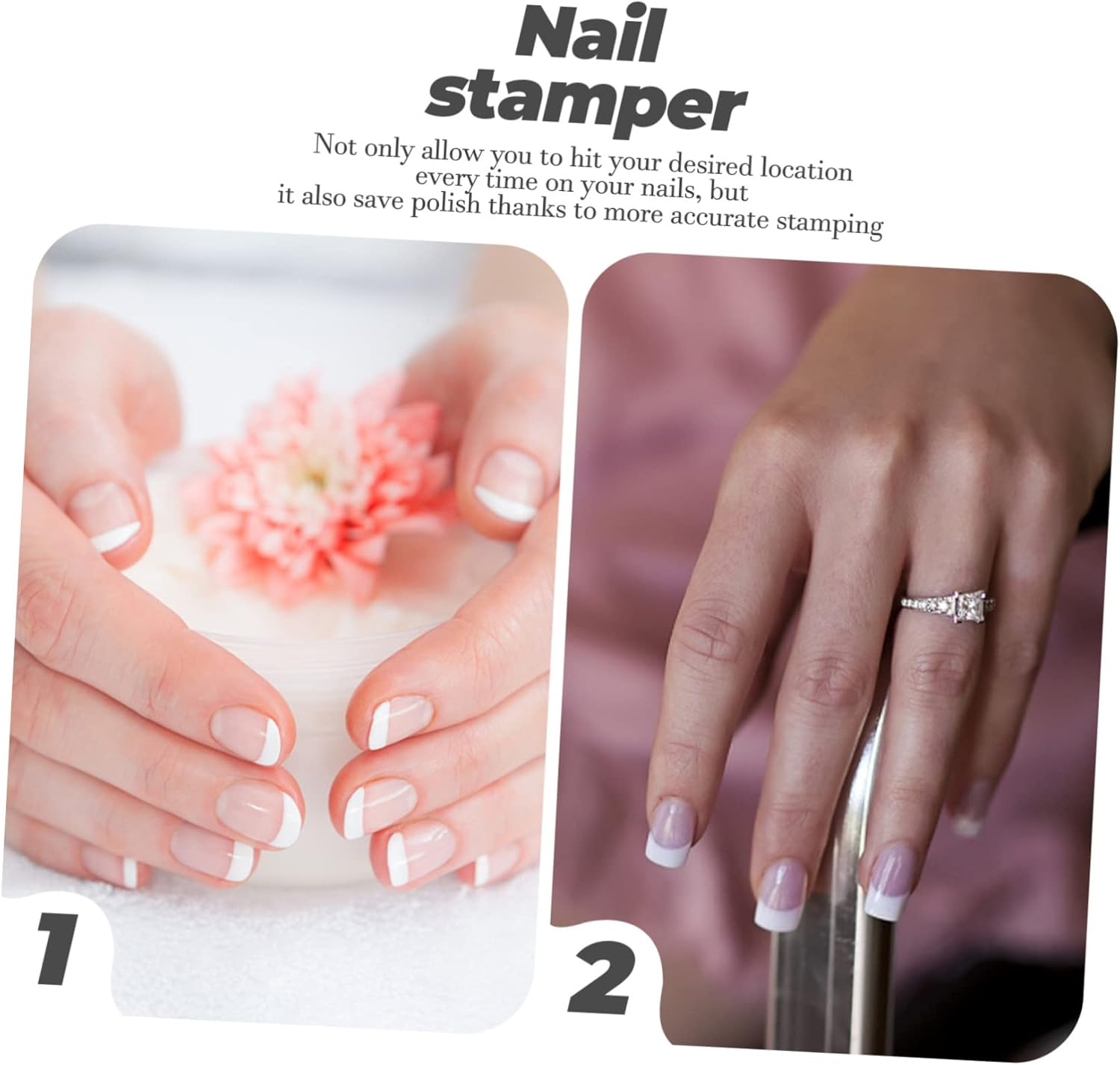 GANAZONO Silicone Nail Stamper Set 2Pcs Large Head Nail Art Stamping Tools for Manicure Scraper Suitable for Home Use image number 5