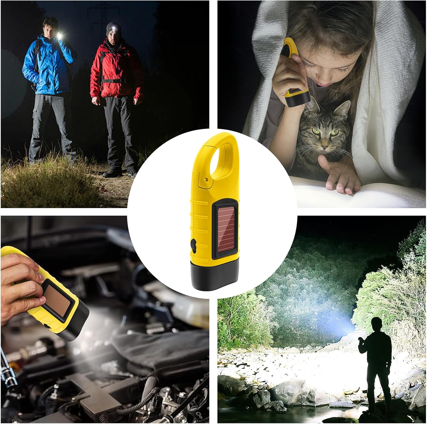 SUNNIFLY Torch Crank Emergency Torch with Crank and Solar Crank Torch for Outdoor Travel Camping and Adventure (Yellow) image number 2