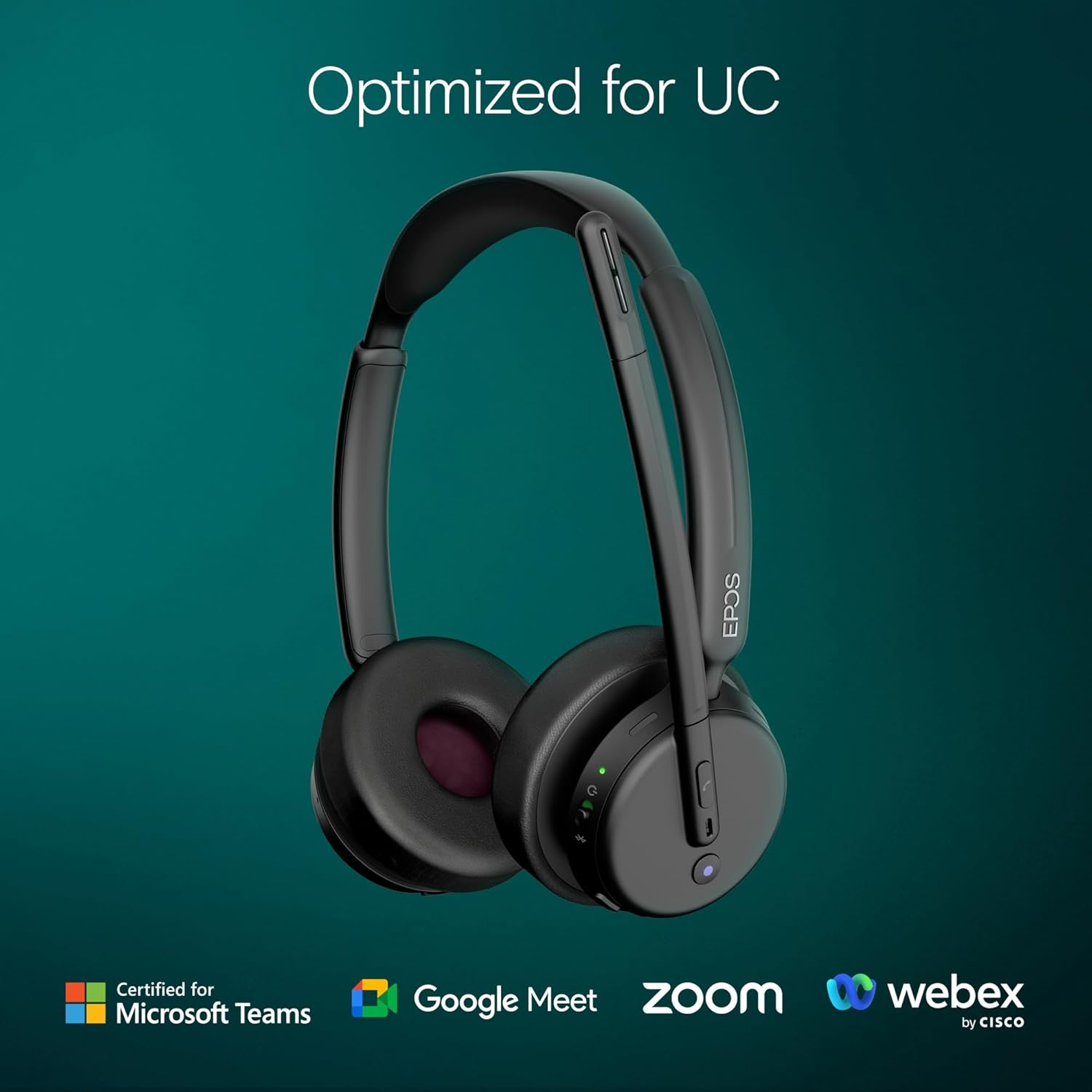 EPOS Impact 500 ANC Wireless Headset &ndash; Teams Certified with USB-C & USB-A Connectivity &ndash; Advanced Bluetooth Audio for Smarter, Distraction-Free Work image number 1
