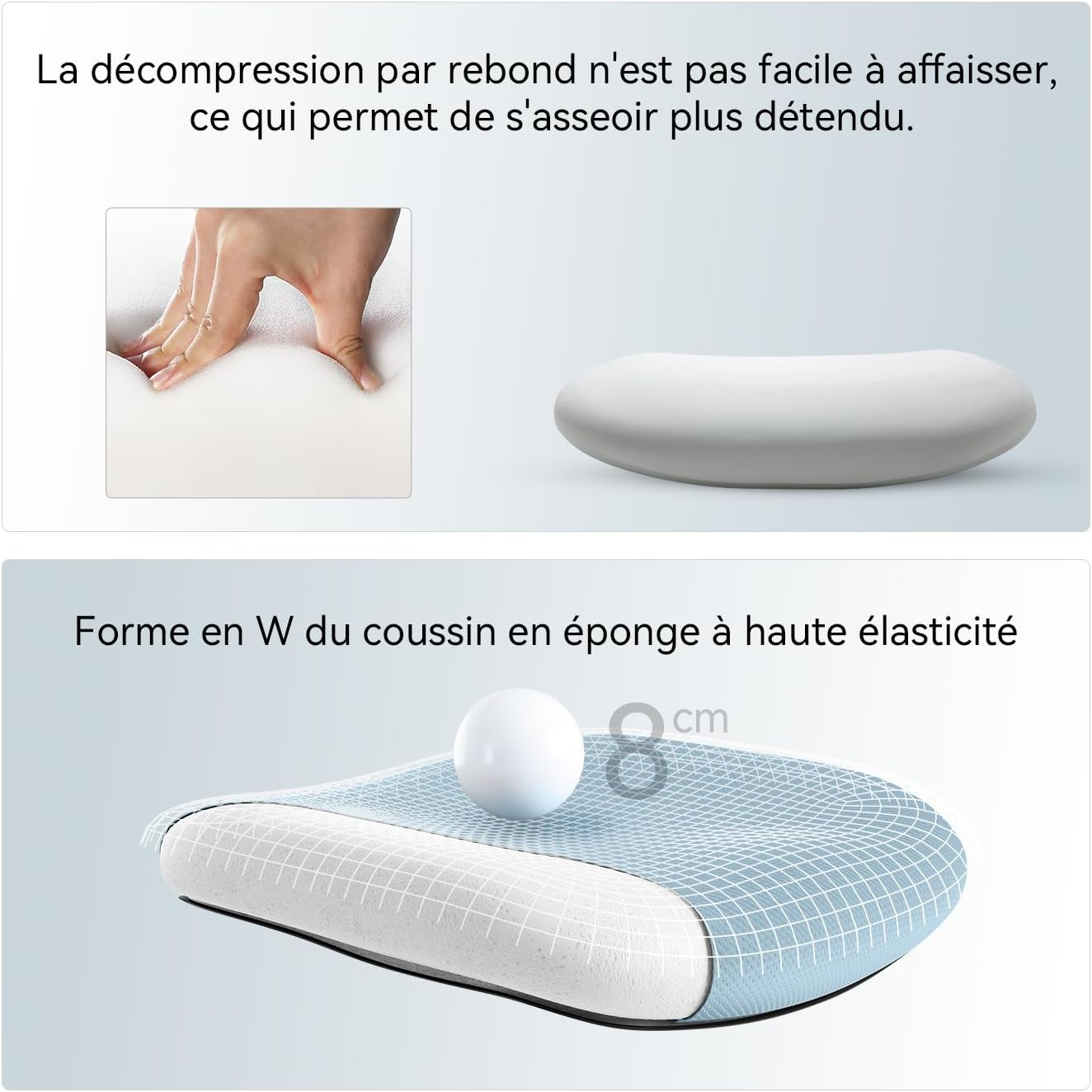 SIHOO M18 Ergonomic Office Chair, Computer Desk Chair with Adjustable Headrest and Lumbar Support, High Back Executive Swivel Chair for Home Office (Light Blue) - Light Blue image number 6