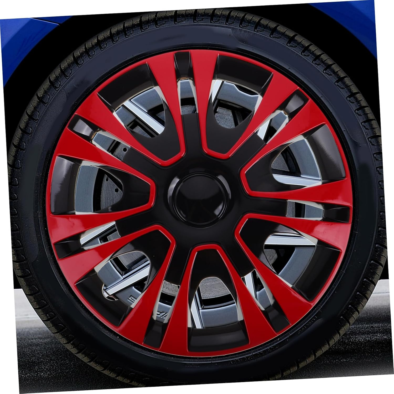 SOESFOUFU 13 Red Hubcaps for Car Wheels Durable Wheel Center Caps for Vehicle Accessories Easy Installation Rim Covers for Conditions image number 3