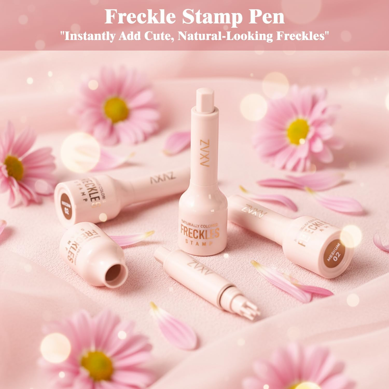 Freckle Stamp Pen - Waterproof Long-Lasting Freckle Marker for Natural-Looking Sunkissed Freckles, Easy-To-Use Cushion Tip Stamp for Quick Makeup (Light Brown) - Dark Brown image number 2