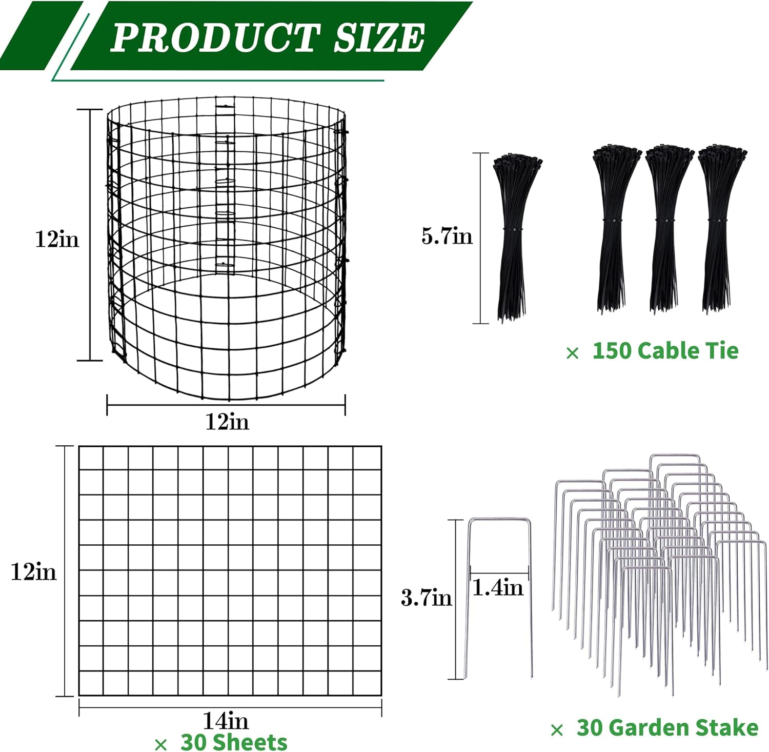 Adnee 10 Packs Wire Plant Protector from Animals - 12" H X 12" D Metal Mesh Plant Cage Covers - Sturdy Garden Bunny Barricades Chicken Wire Cloche for Plants Shrubs Vegetables Flowers image number 4