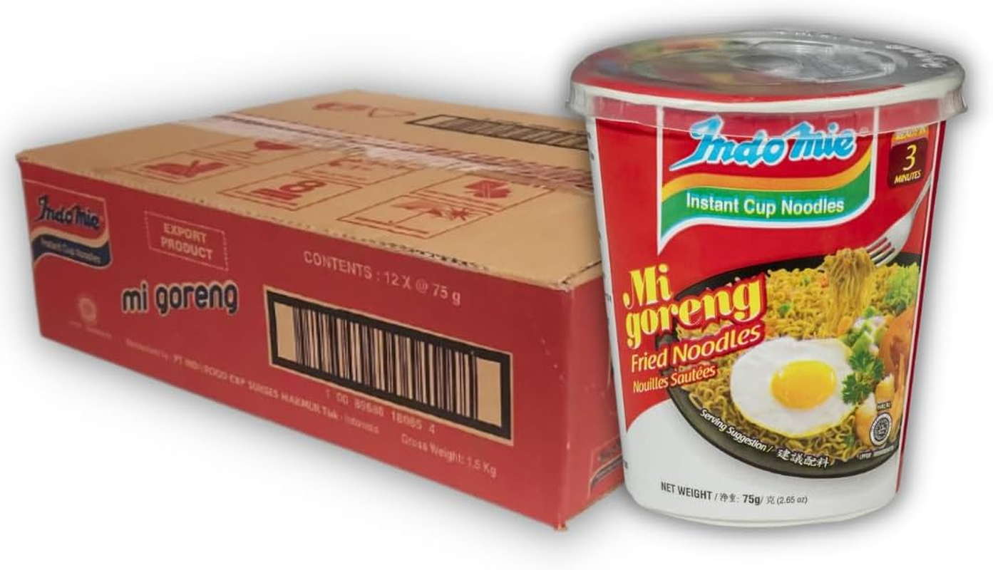 Indomie Migoreng Instant Noodle Cup, 12X75 Grams