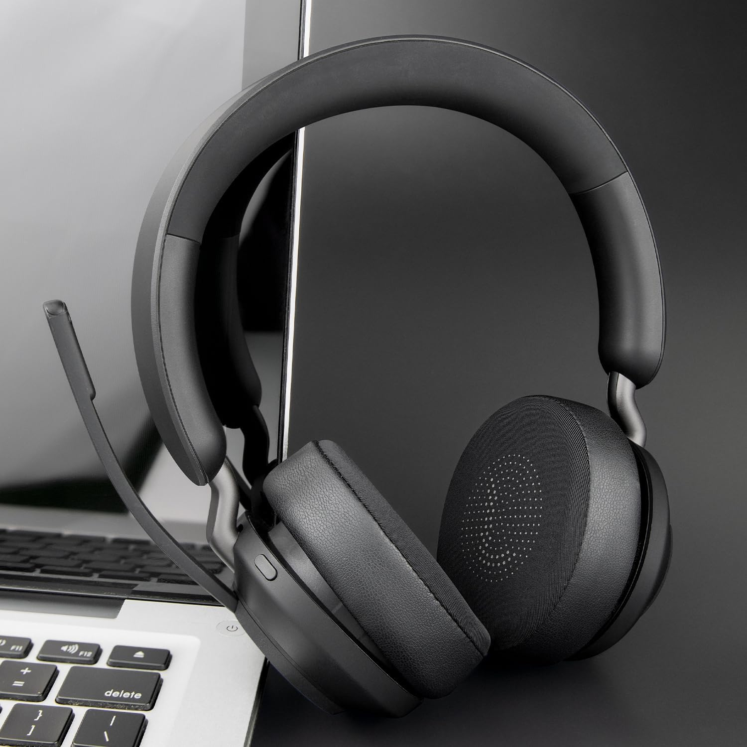 SOULWIT Cooling Gel Earpads Replacement for Jabra Evolve2 65 (Evolve 2 65MS 65UC MS Uc)/Evolve2 40 (40UC 40MS Usb)/Elite 45H On-Ear Wireless Headset, Ear Pads Cushions with Ice Silk Fabric - Black image number 4