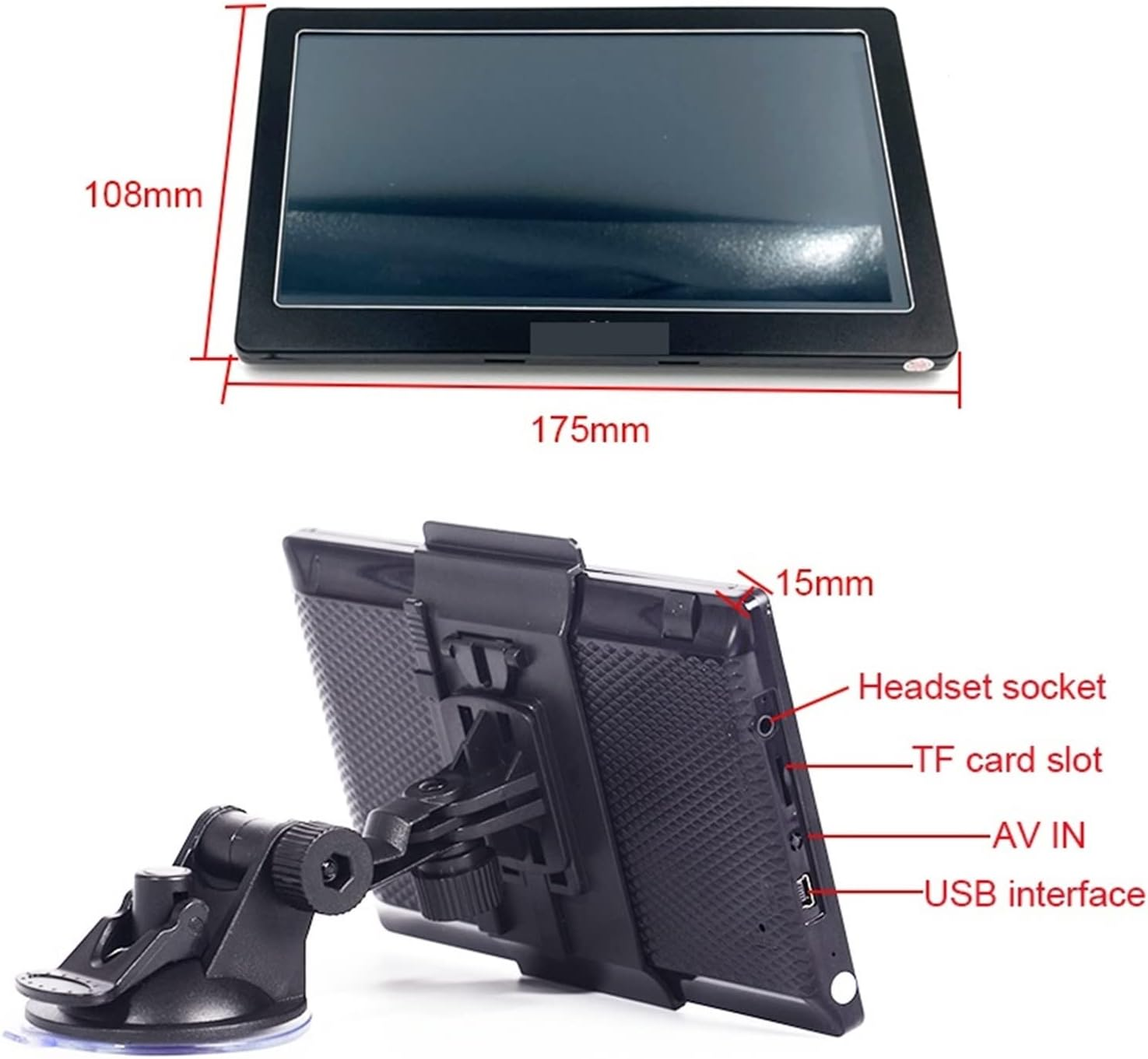 GPS Car Navigator, Portable Car GPS Navigation Bluetooth 7 Inch Capacitive Screen 8GB 256M Truck Vehicle GPS Navigator Europe Maps for Car Truck Rv(Without Bluetooth) image number 5