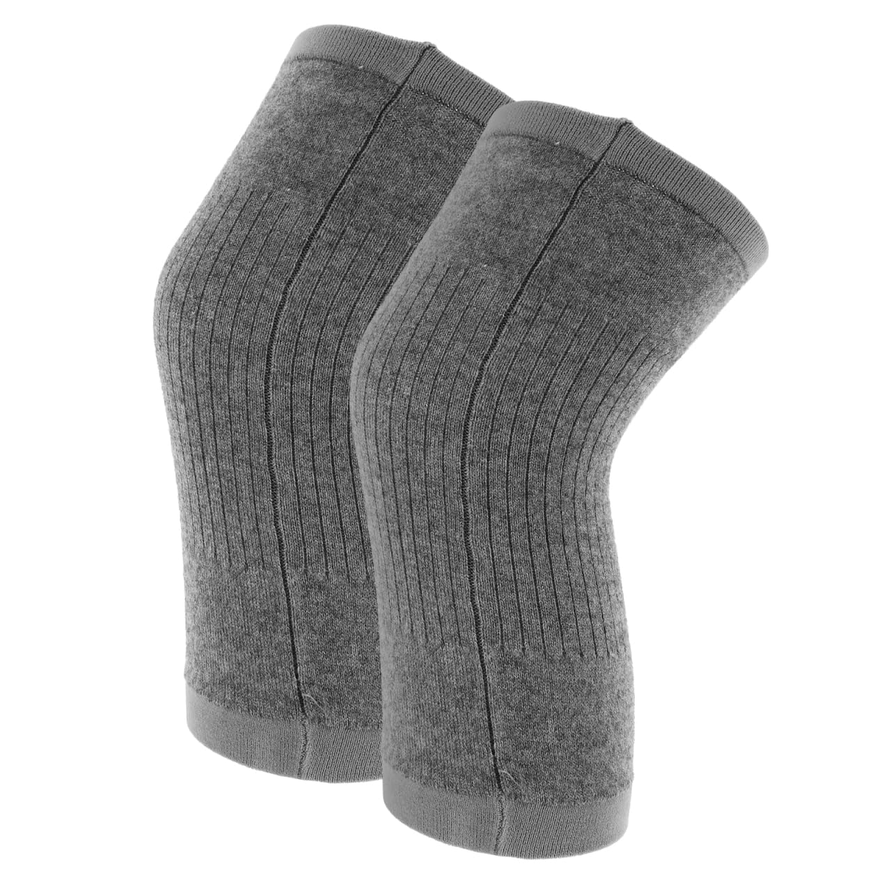 SOLUSTRE 1 Pair Cashmere Knee Braces Supports Leg Warmer Winter Warm Thermal Wool Cycling Ski Running Sports Knee Brace Pad Knee Sleeve for Men Women Grey image number 2