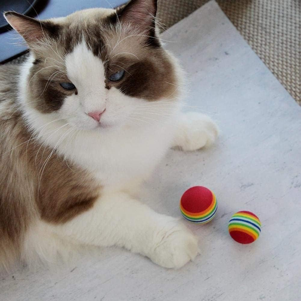 Pet Ball Rainbow Stripe EVA Sponge Floating Ball Swing Golf Club Beginner Kitten Training Practice Pets Supplies Cats Aids for Pet Keep Face Kitten Balloons Cats Cats Kit Cage Practice Cage 25 image number 2