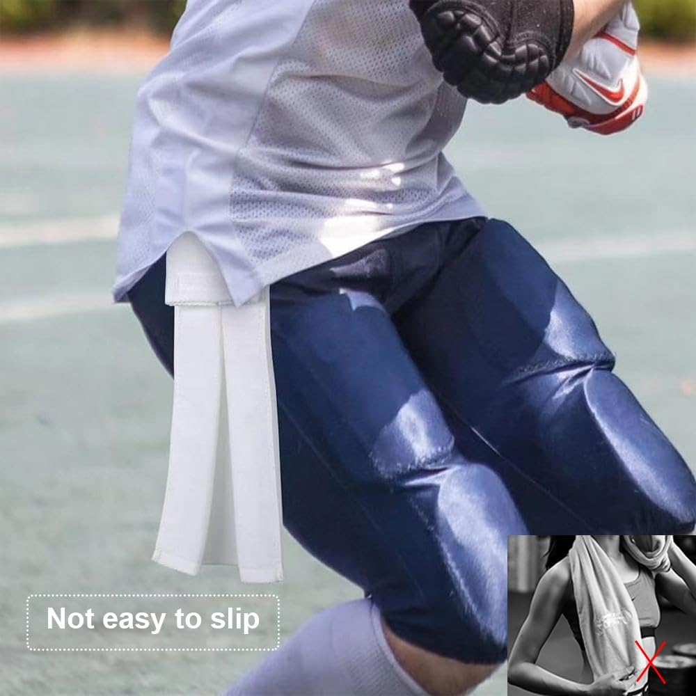 4 Pcs Football Field Towel, Closed Loop Football Accessories Cotton Football Towels Sweat Towels with Hook and Loop Fastener for Stadium, Golf, Gym during Easy to Carry (White) image number 1