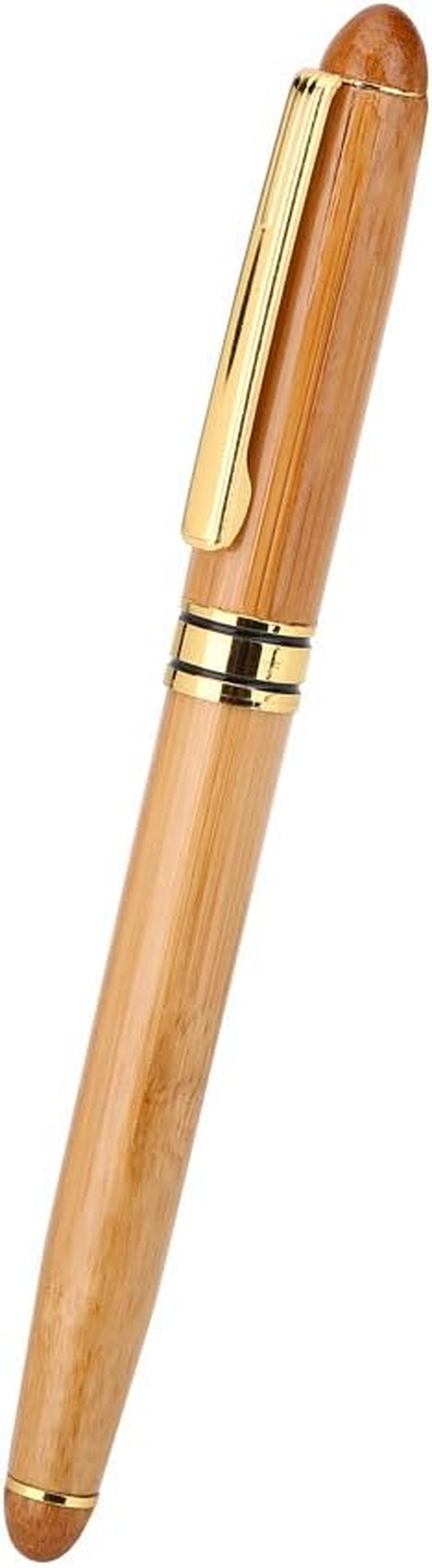 Calligraphy Fountain Pen Set - 5 Sizes, Stub Tip, Bamboo Handle, Piston Ink Container, Multi-Language Art Pen for Gothic, Italic, Arabic Fonts (2.9Mm)