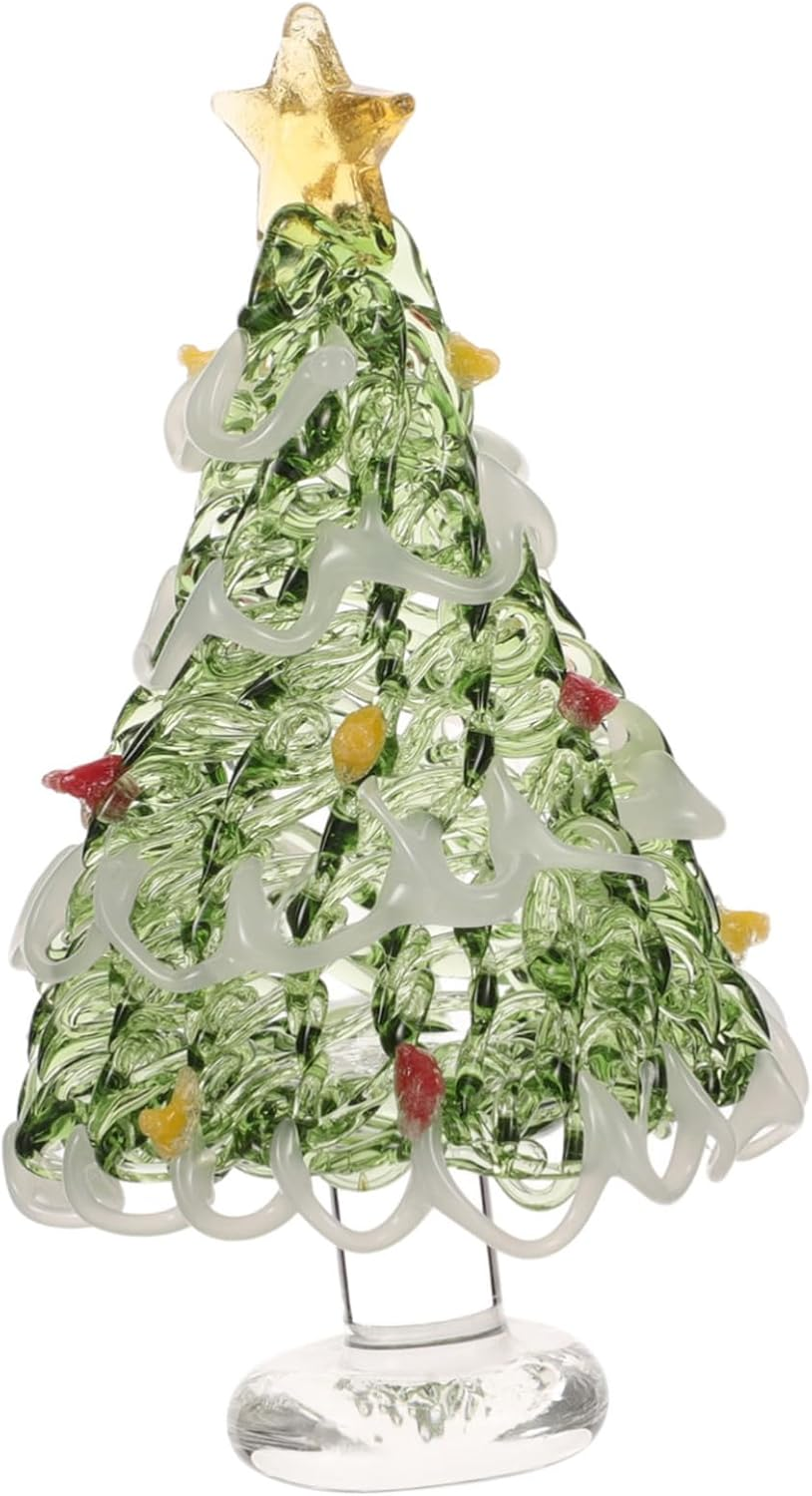 Crystal Christmas Tree Small Glass Xmas Tree Ornament Tabletop Decoration for Christmas Party Dining Table image number 1