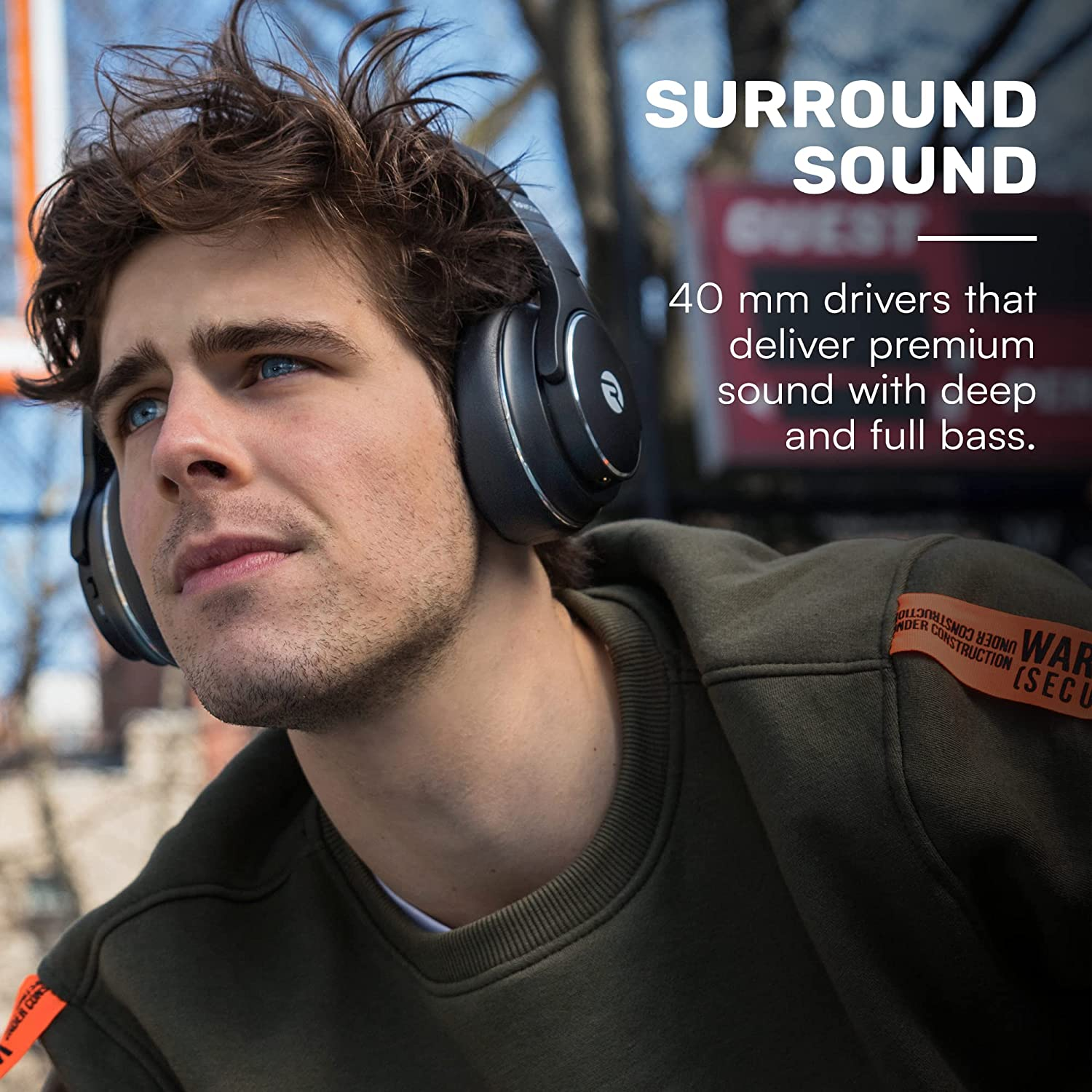 Raycon Everyday Wireless Bluetooth over Ear Headphones, with Active Noise Cancelling, Awareness Mode and Built in Microphone, IPX 4(Rose Gold) image number 4