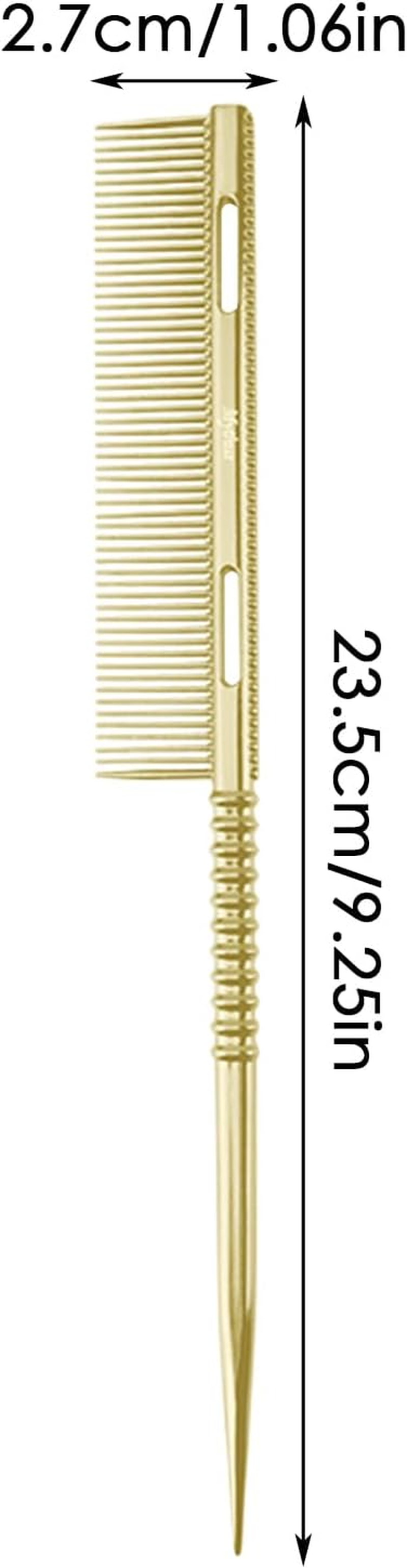 Tail Comb - Parting Tip Bristle Teasing Brush,Lightweight Root Teasing Comb Detangling Styling Tool for Girlfriend Daughter Mom - Gold image number 3