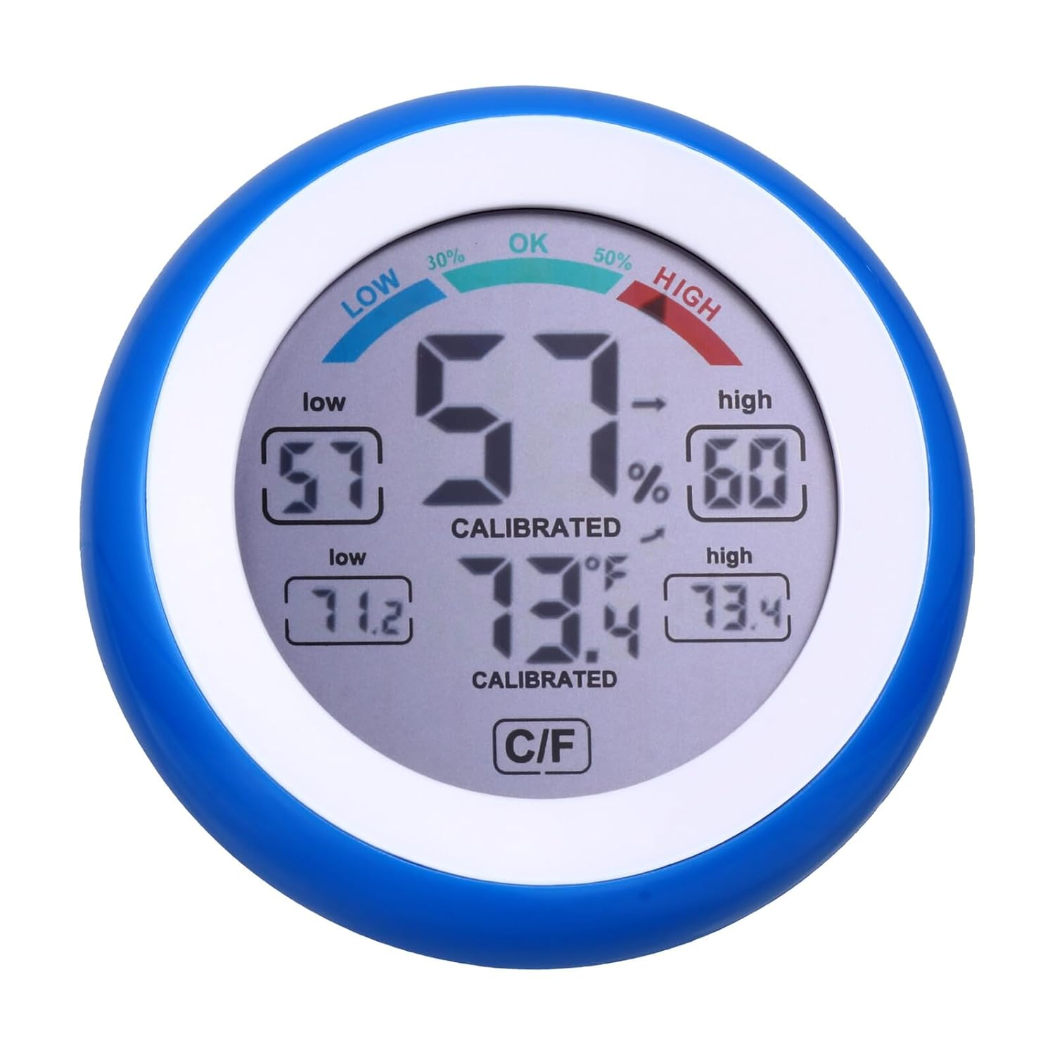 Abaodam Multi-Functional Digital Hygrometer round Thermometer Indoor Electronic Temperature and Humidity Monitor with Touch Screen High Accuracy Comfort Level Display for Home Rooms