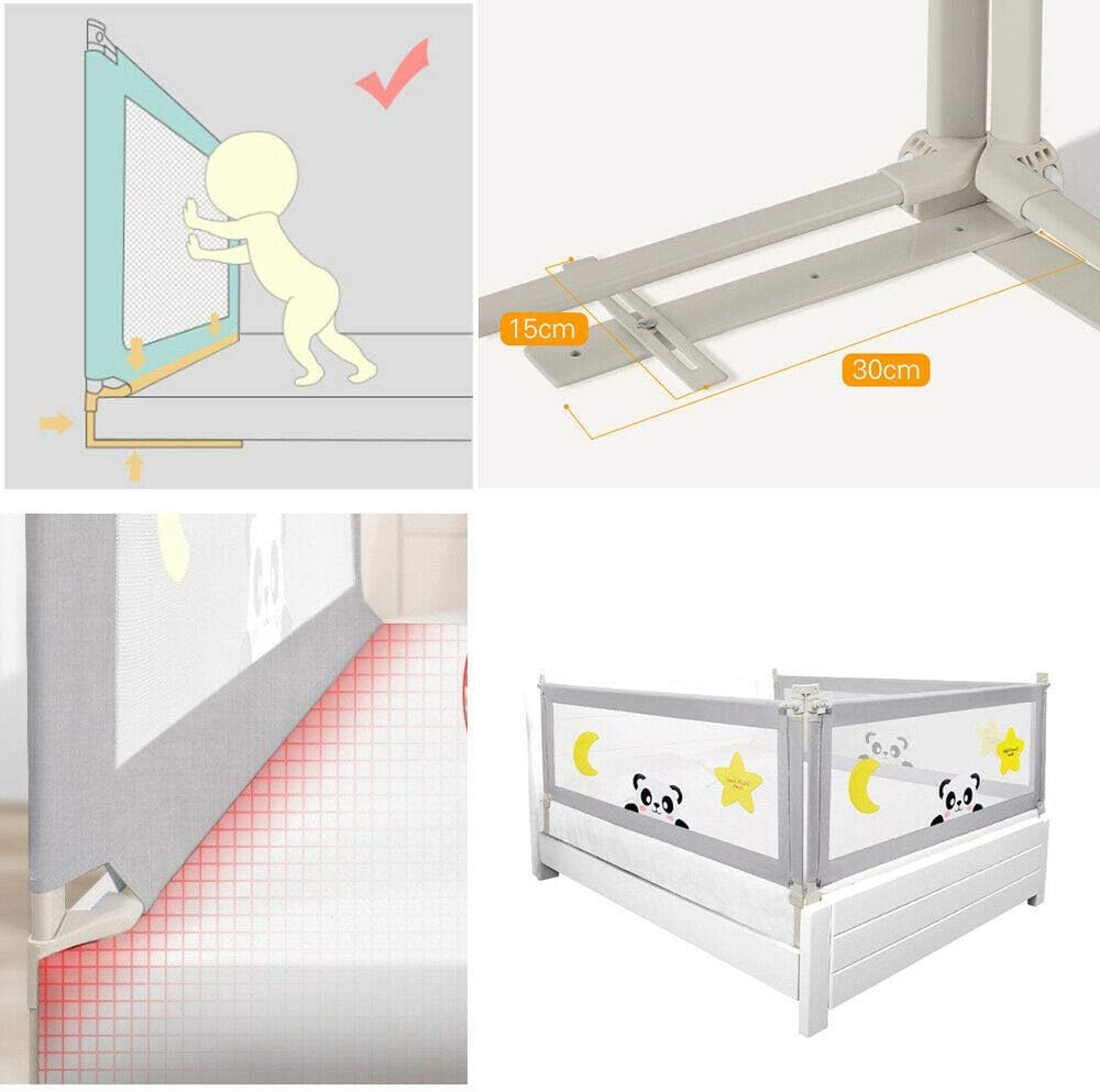 100CM Height Adjustable Folding Bed Rail Kids Safety Cot Guard Protecte (180X100CM Single Side 1 PCS) image number 4
