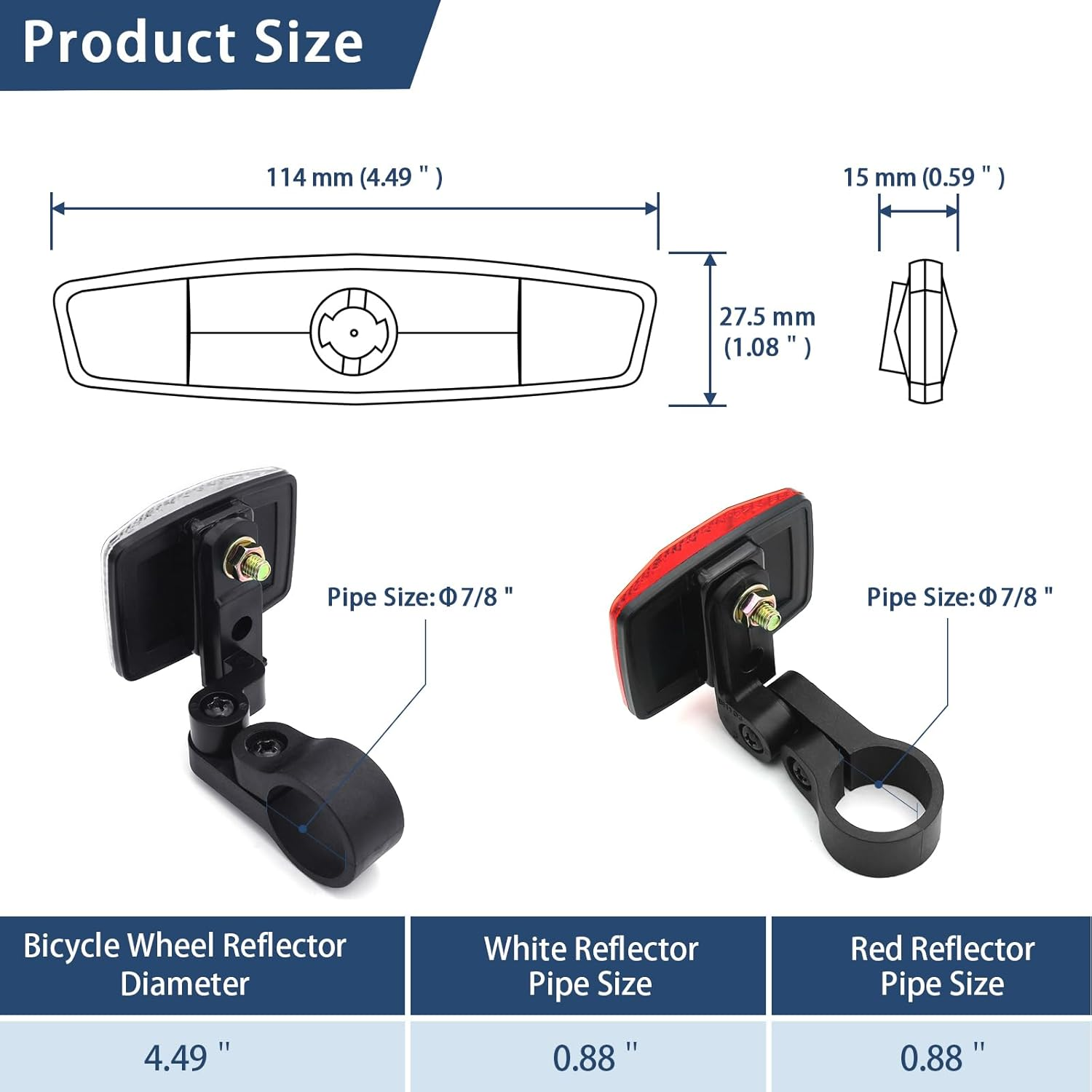 Bicycle Reflector Kit - Amber Reflector Kit image number 2