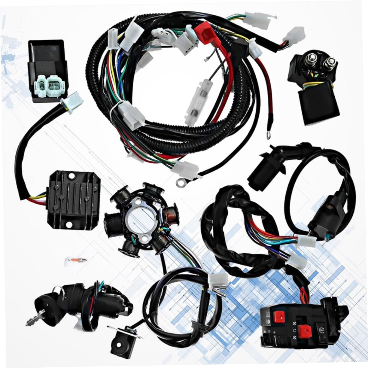 Beatifufu 125Cc Replacement Atv Ignition Coil Start up Wire Harness Compatible for Ignition Coil Harness for Atv Accessory Random Color image number 3