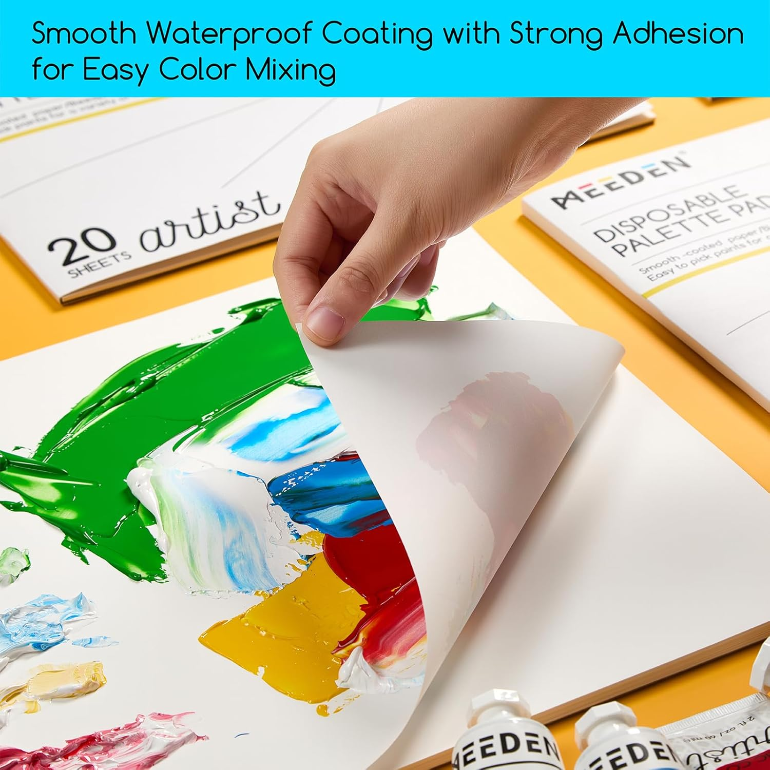 MEEDEN Artist Palette Paper Pad: 12''X16'', 40 Sheets (80Lb/120Gsm) Paint Palette Paper - Disposable Color Mixing Paper for Acrylic Watercolor Oil Painting image number 5