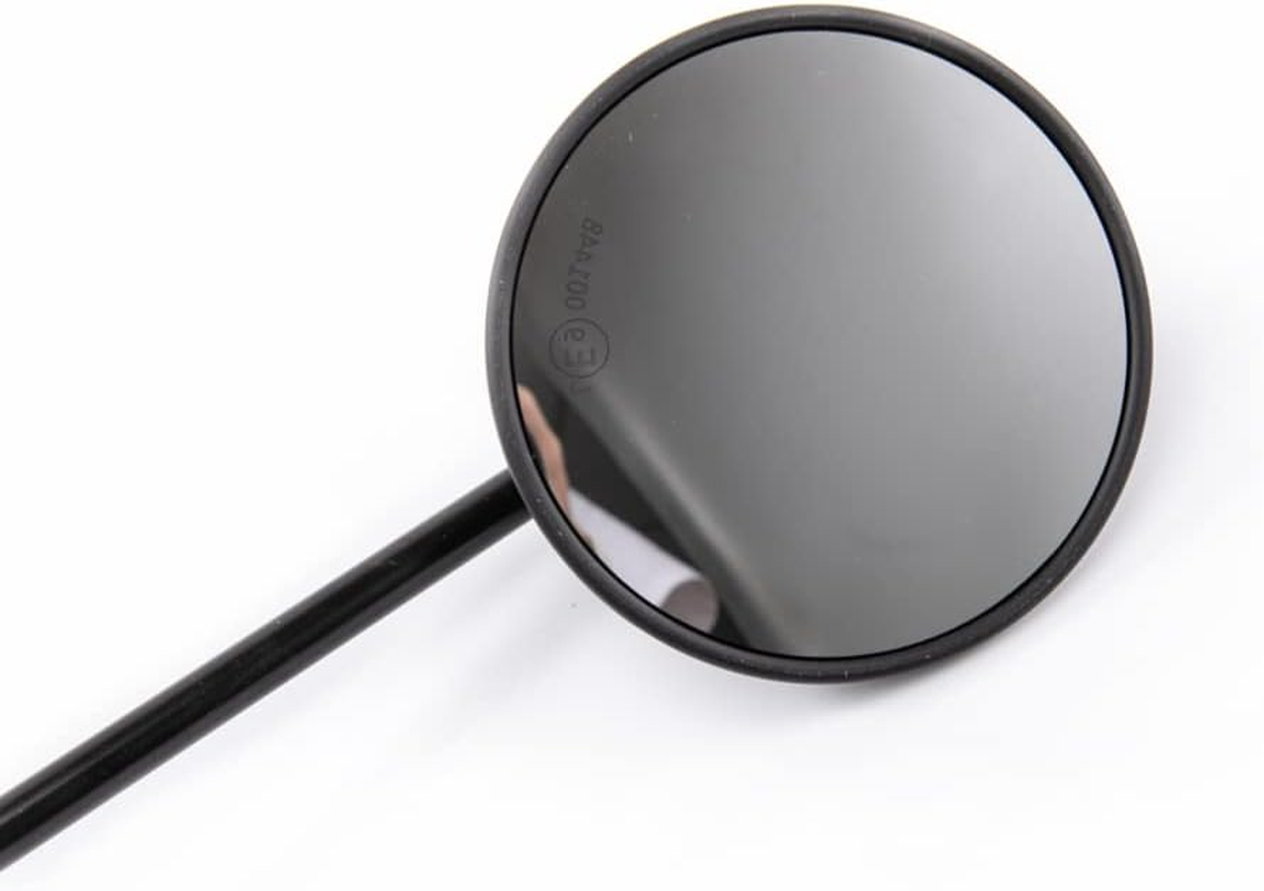 Motorcycle Rear View Mirror, Classic Retro 4 Inch Black round Handlebar Side Mirror with 8 Mm 10 Mm Screws and Metal Shafts for ATV Scooter Dirt Bike Cruiser image number 2
