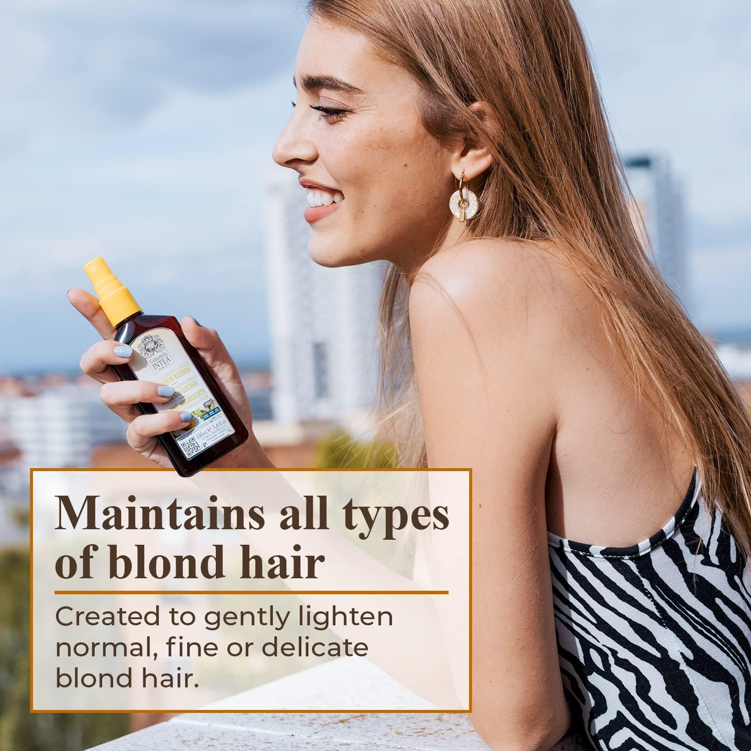 Camomile Natural Blonde Highlights Hair Lightening Spray 100 Ml - Go Blonder without Hair Dye - Hair Lightener Suitable for Brunettes or Blondes to Achieve Blonde Highlights image number 1