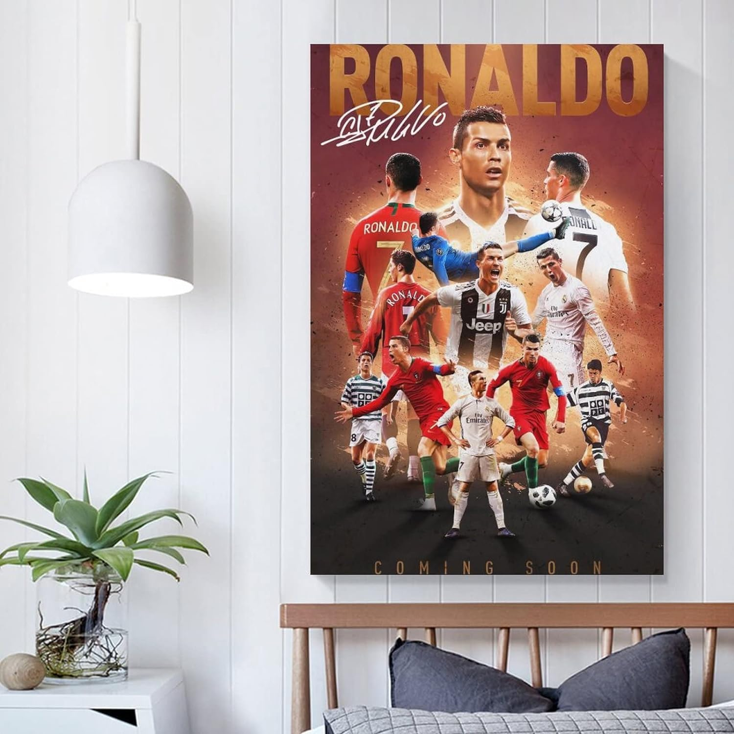 Cristiano Ronaldo Poster 2 Wall Art Canvas Print Poster Home Bathroom Bedroom Office Living Room Decor Canvas Poster Unframe: 12X18Inch(30X45Cm)