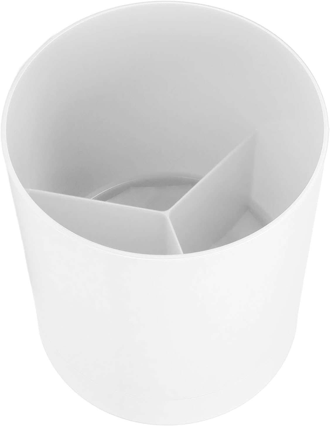 Cutlery Holder, Utensil Holder, 360 Rotating Cutlery Organiser, Utensils, Storage Basket, Cutlery Basket, Cutlery Storage, Kitchen Drip Holder, Dry Stand, Non-Slip PP (White)