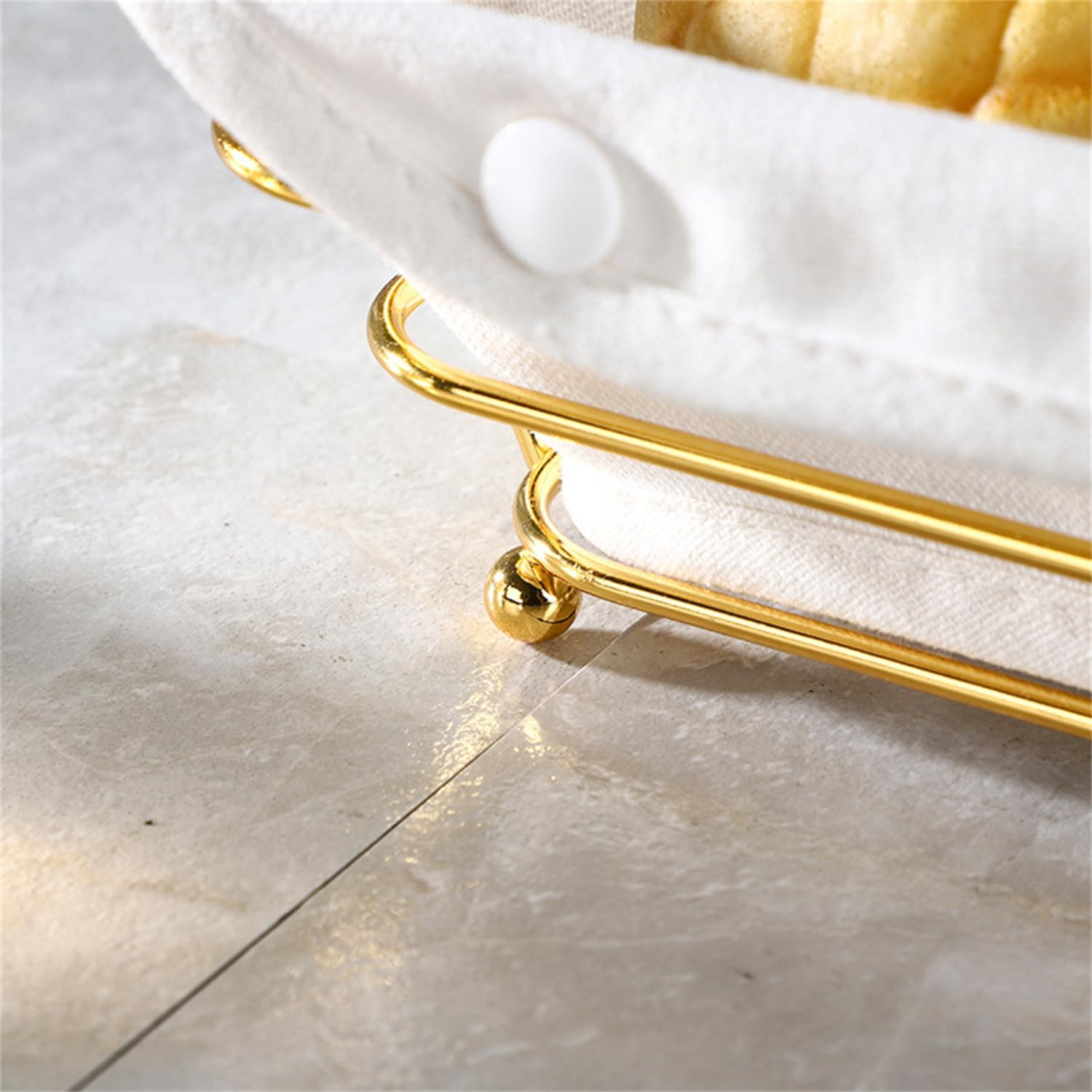 Sthrucrack Gold Baskets for Bread Serving, Parties Gold Wire Basket for Fruit Vegetables Bread (1), AG1323 image number 5