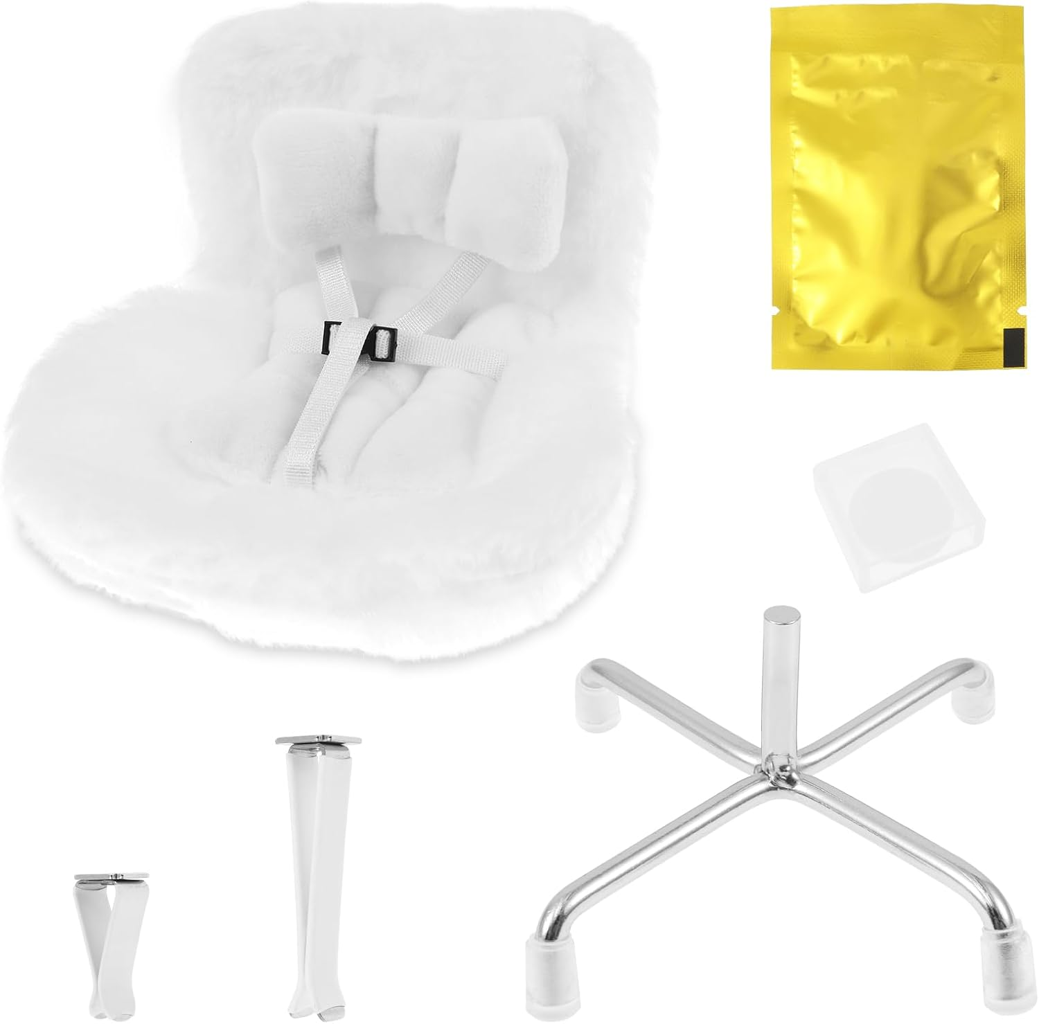 Car Seat for Dolls Car Seat Decor with Soft Furry Cushion Car Ornament for Decorative Car Sofa Seat Cute Air Vent Decor to Display Doll Toy (Pink)