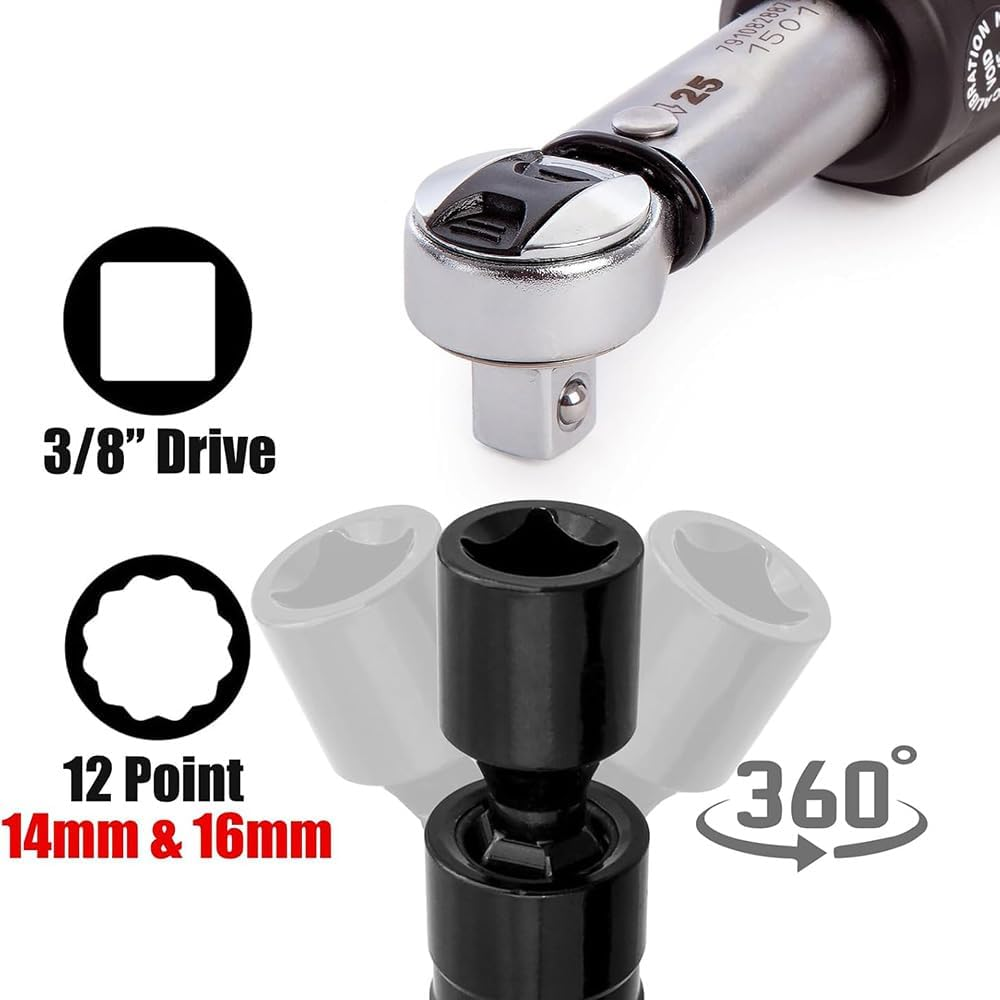 Yakamoz 2 Pieces Magnetic Spark Plug Socket Set, 14Mm & 16Mm Universal Thin Walled Joint Spark Plug Wrench 3/8 Inch Drive 12-Point Swivel Spark Plug Socket Removal Tool for Most Vehicles image number 5