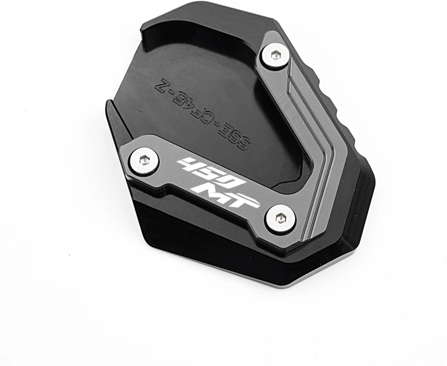 MKDRSRU Fit for CFMOTO 450MT CF 450 MT MT450 2024 2025 CNC Aluminum Motorcycle Kickstand Side Stand Extension Pad Enlarger Support Plate(450Mt-Grey) - 450Mt-Black image number 2