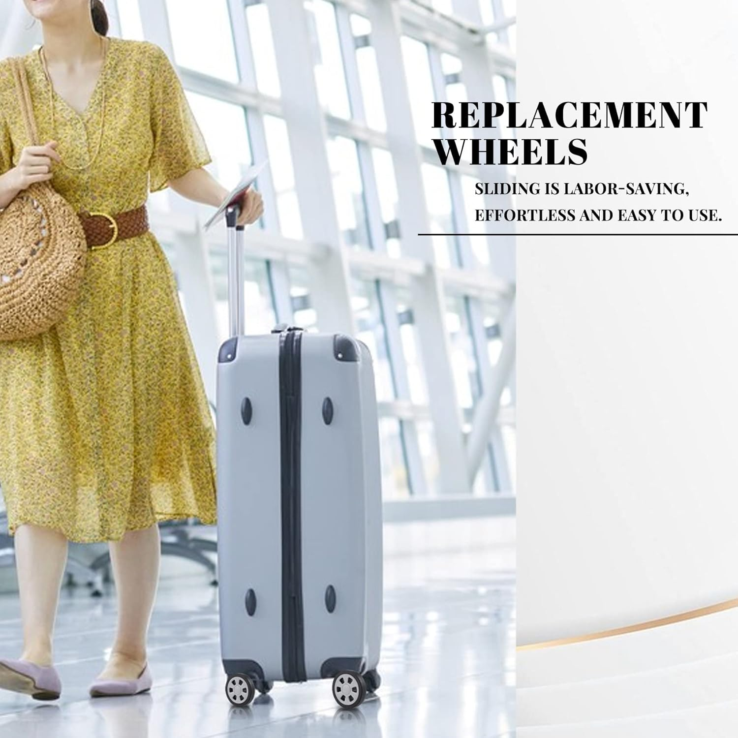 Ysyaxsyt Luggage Accessories Wheels Aircraft Suitcase Pulley Rollers Mute Wheel Wear- Parts Repair 55X12Mm image number 6