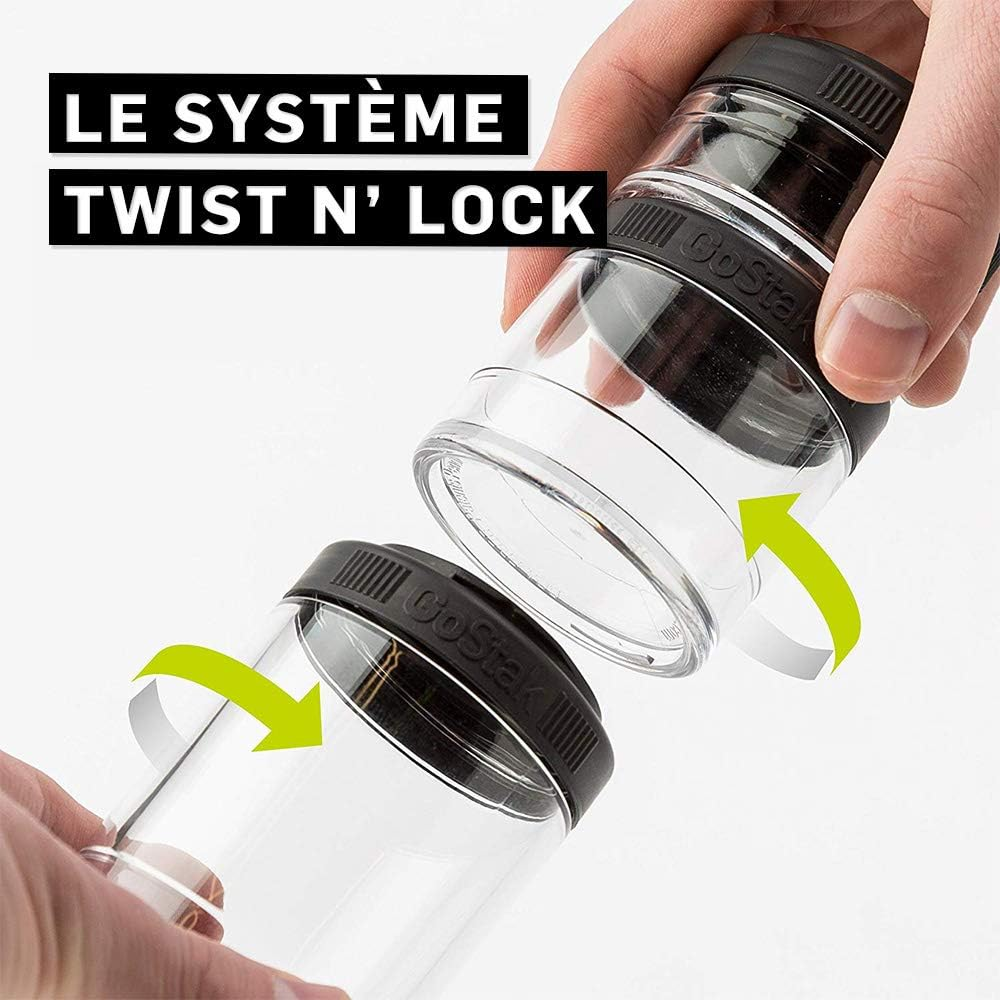 Blender Bottle Gostak Twist N' Lock Storage Jars, Black, 150 Cc, Pack of 2 image number 4
