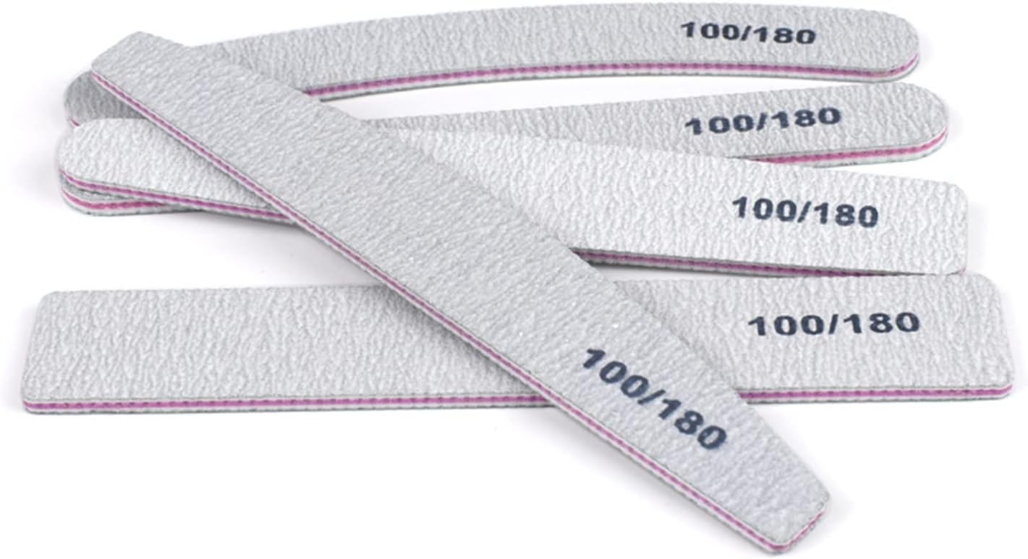 TRUSTTWO 50Pcs/Lot Grey Sandpaper Nail File 100/180 Double Sided Buffer Block Polisher Pedicure Manicure Nail Art Files Nails Accesorios the New (Color : 06) image number 6