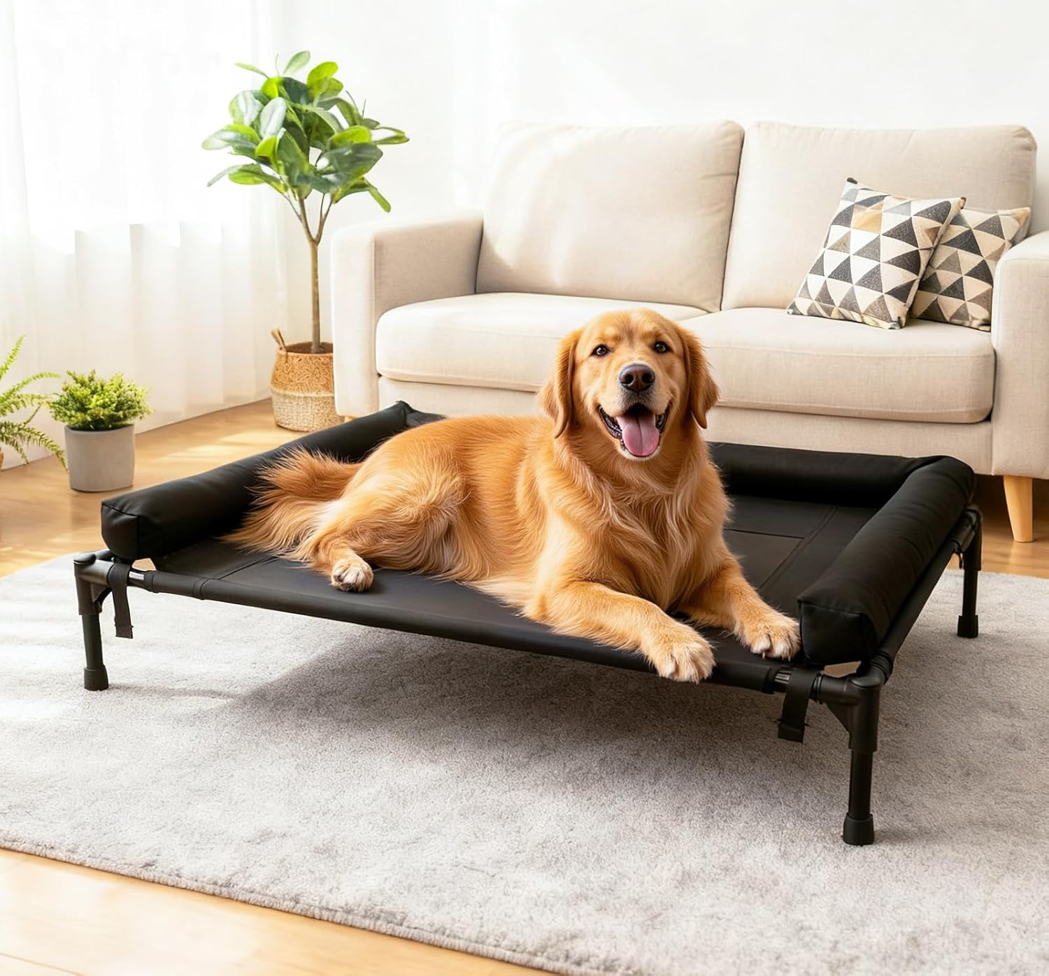 STORM HERO Elevated Dog Bed - Raised Dog Beds for Medium Large Dogs, Durable XL Dogs Cat Pet Hammock Bed with Skid-Resistant Feet, Breathable & Washable Mesh Puppy Bed for Indoor and Outdoor image number 6