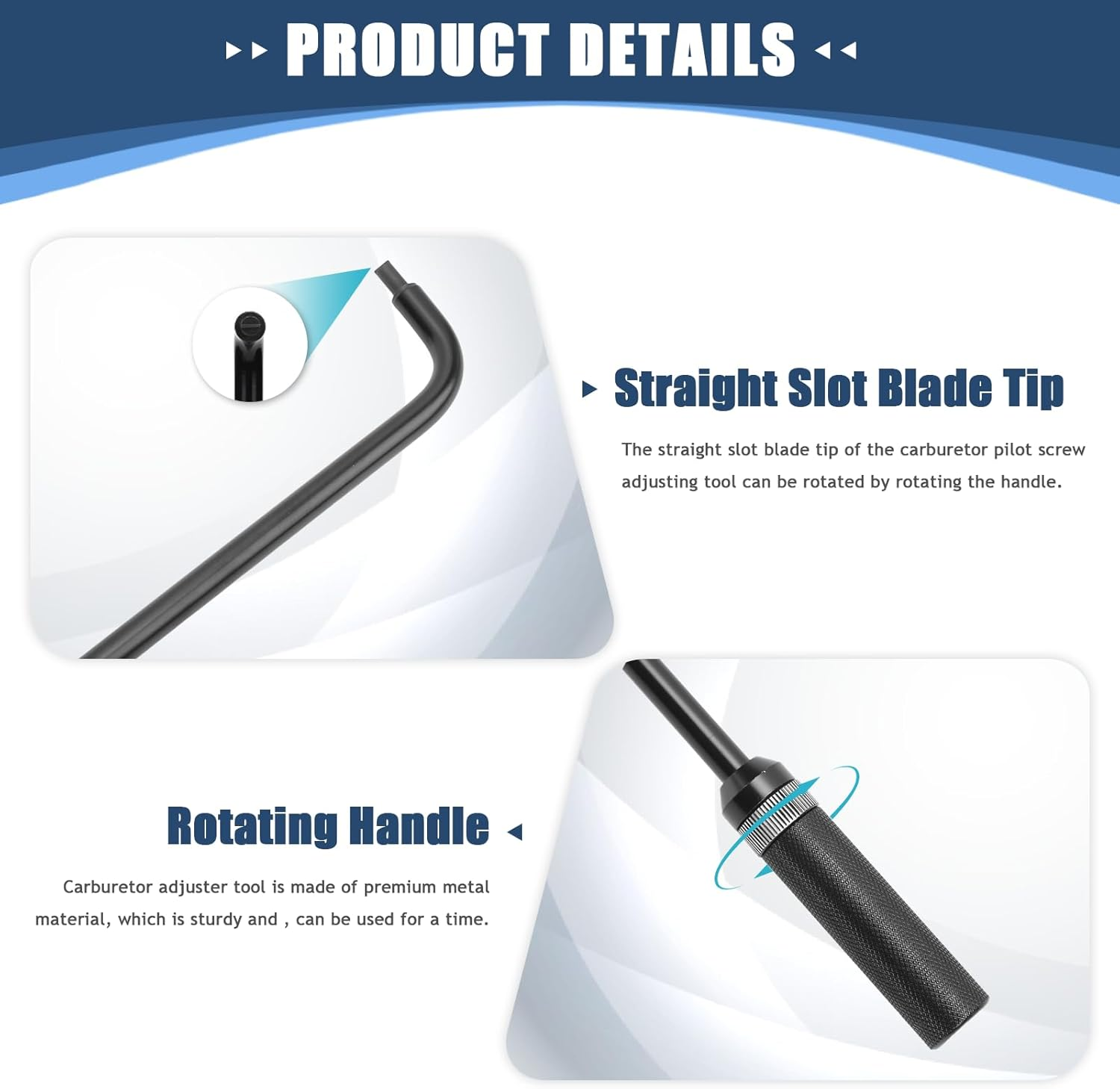 Pilot Screw Adjusting Tool, Carburetor Adjustment Screwdriver Tool, 16.34In 110&deg; Angled Head Motorcycle Tool, for ATV, UTV, Snowmobile image number 2