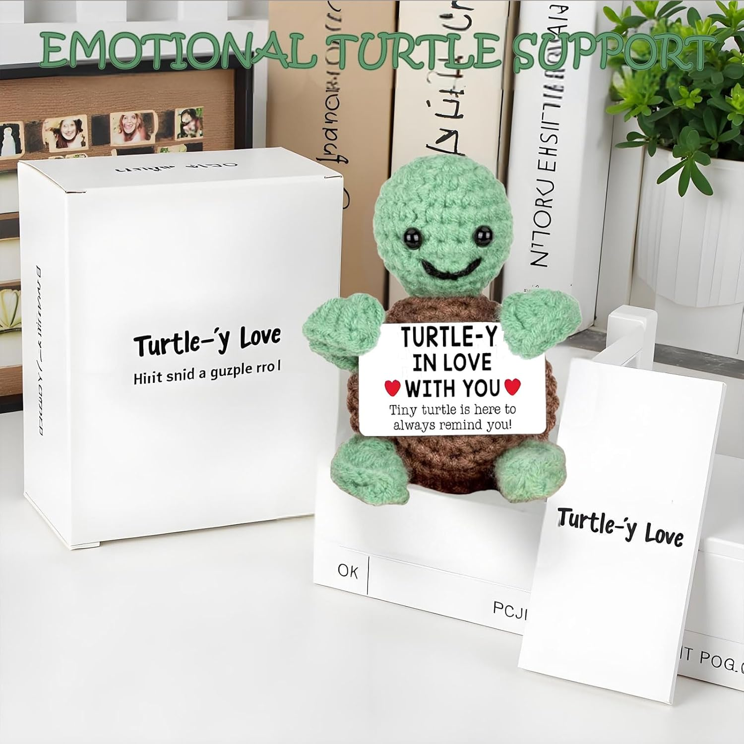 Handmade Emotional Mini Funny Crochet Turtle for Her Him, Wife Husband Girlfriend Boyfriend I Love You Gifts, Anniversary Birthday Gifts Turtle Decorations Decor (Turtle Lover) - Turtle Dad image number 4