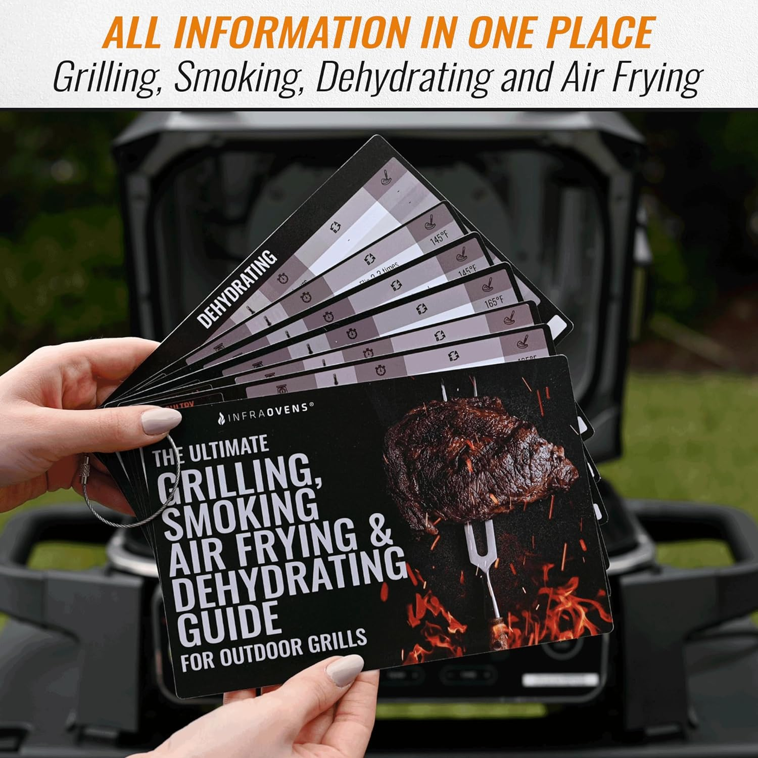 INFRAOVENS Cooking Guide Accessory for Ninja Woodfire Outdoor Grill Pro XL, Pro Connect XL, OG800 OG900 Series, Waterproof Cheat Sheet for Wood Fire 7-In-1, Electric Master Grill, Air Fryer & Smoker image number 5