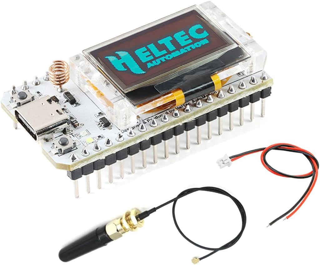 Hiletgo ESP32 Lora V3 SX1262 0.96 Inch OLED Display Development Board Wifi Bluetooth Dual Core 240Mhz CP2102 and 433-510Mhz Antenna for Arduino Smart Wifi Lora 32(Unsoldered) image number 1