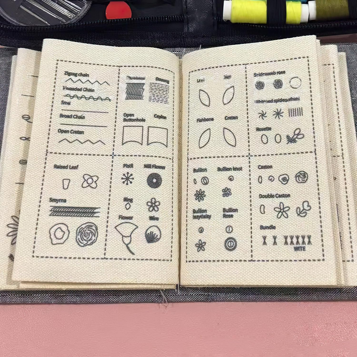 DIY Embroidery Sewing Stitch Book,Loose Leaf Needlework B-Ook,Creative Embroidery Starter Kit,Embroidery Instructions for Sewing Enthusiast,Creative Stitching Decorative Book,Se-Wing Praticing Stitch image number 2